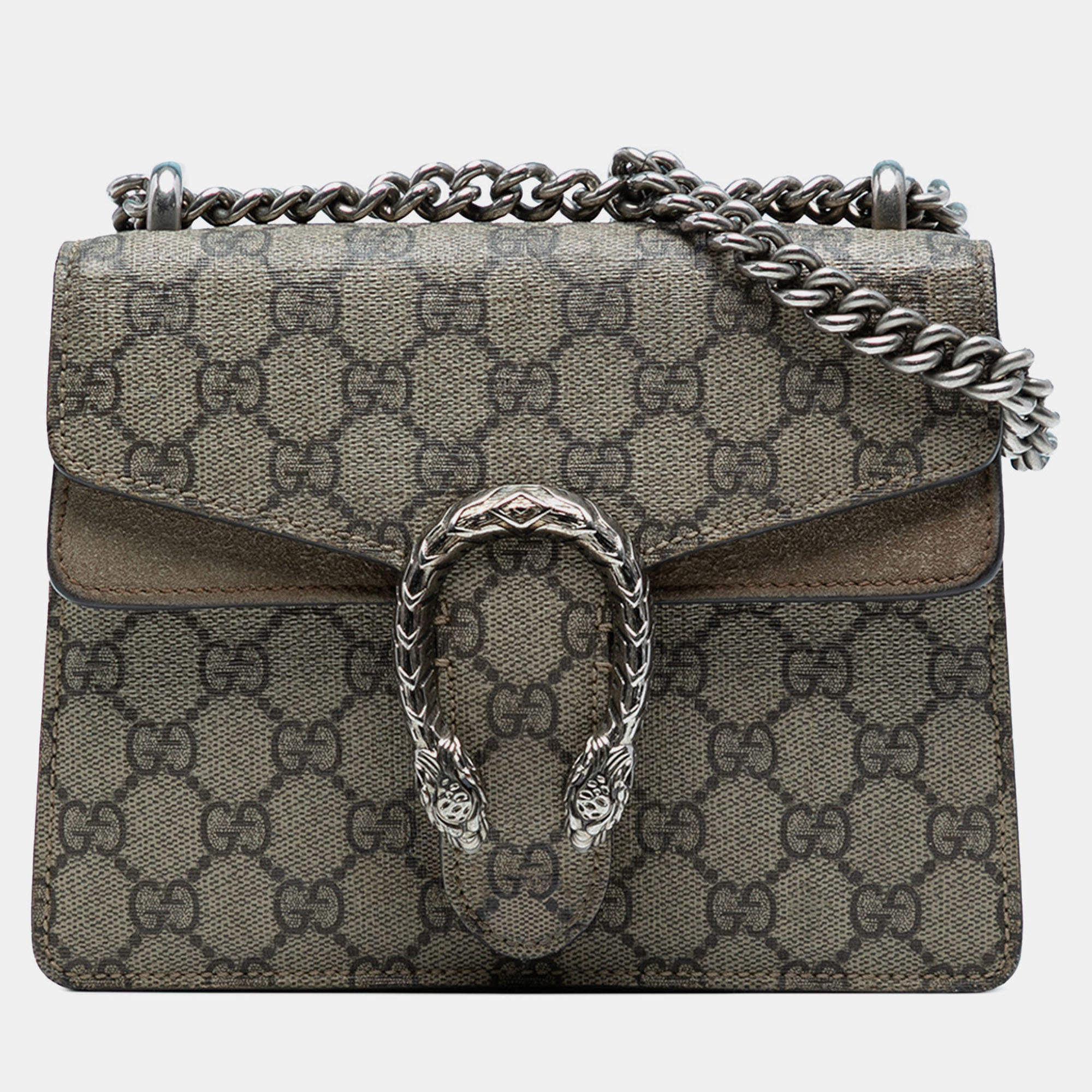 Pre Owned Gucci Brown Small GG Supreme Dionysus Crossbody