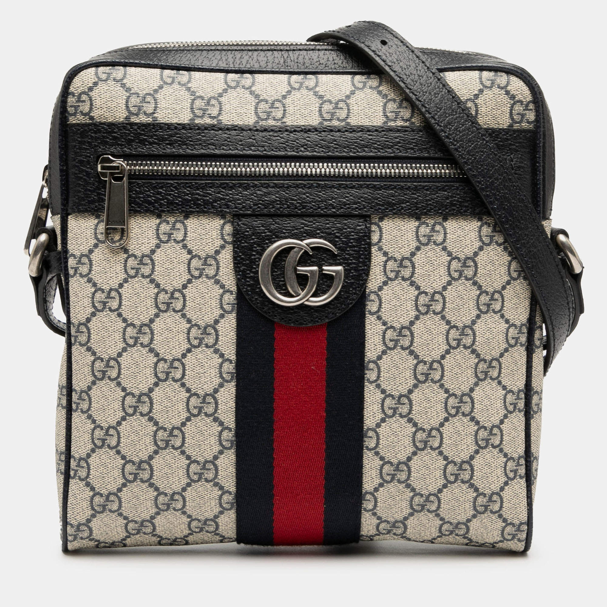 Pre Owned Gucci Small GG Supreme Web Ophidia Messenger Bag