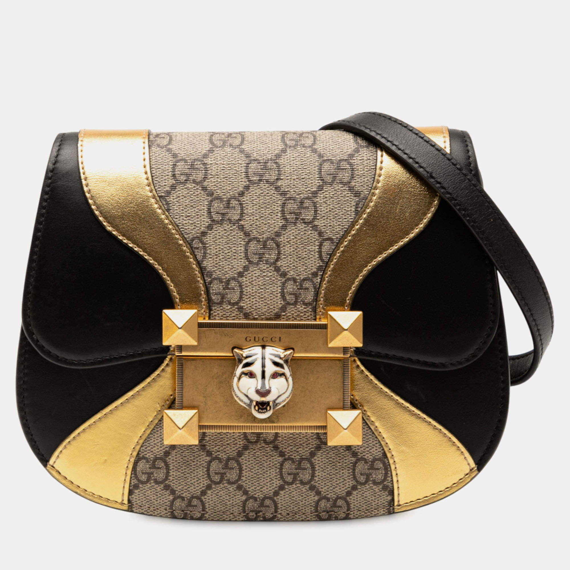 Pre Owned Gucci Beige Brown GG Supreme Osiride Crossbody