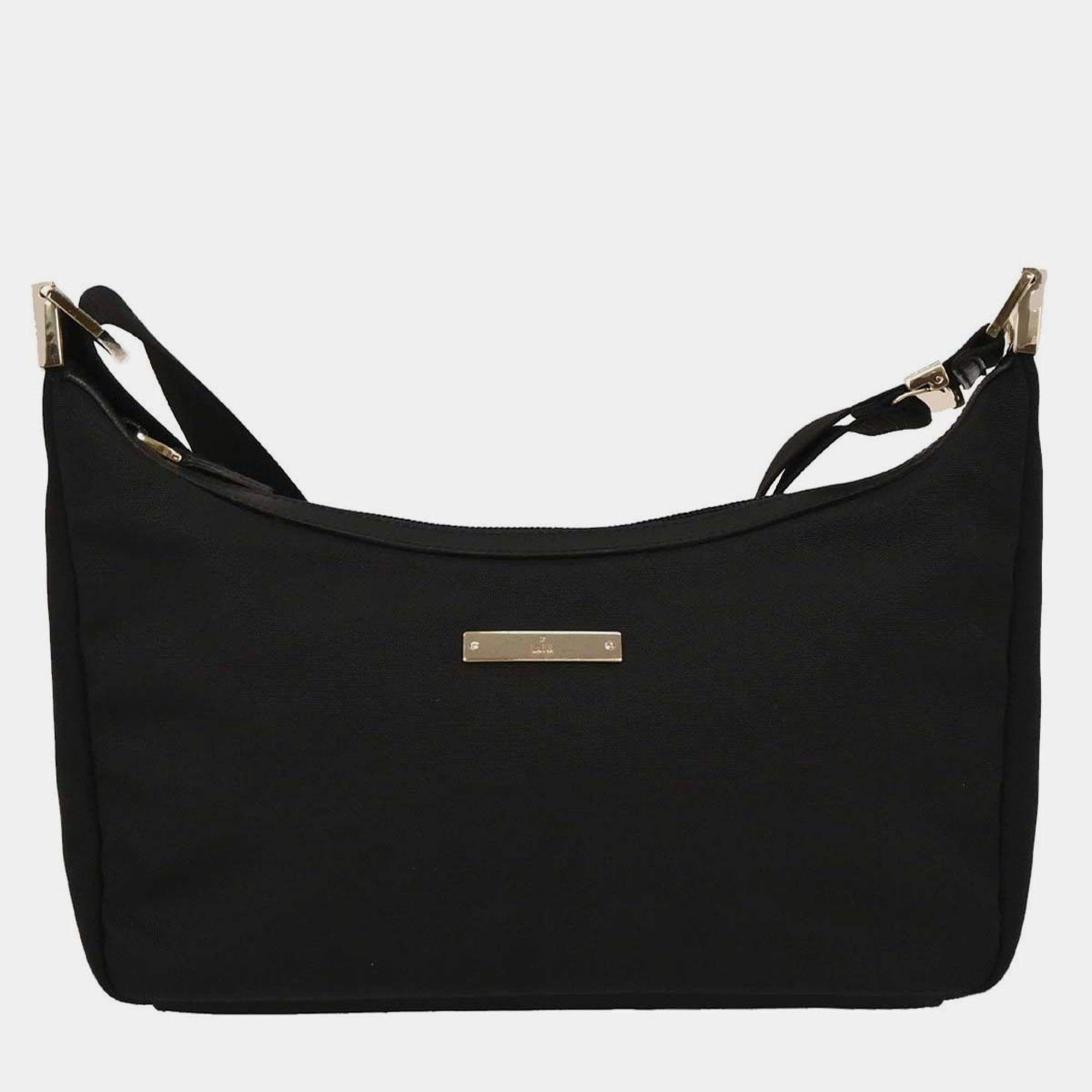 Pre Owned Gucci Black Nylon Shoulder Bag