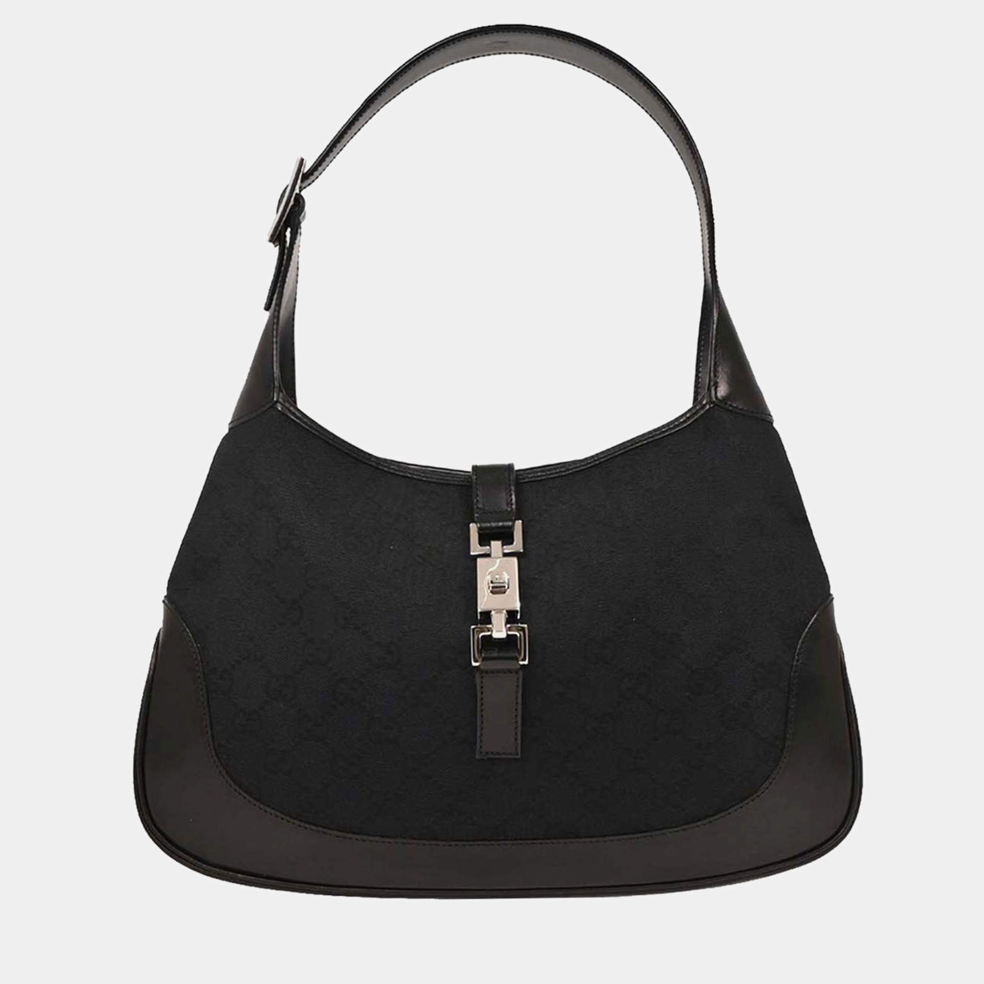 Pre Owned Gucci Black GG Jackie Handbag