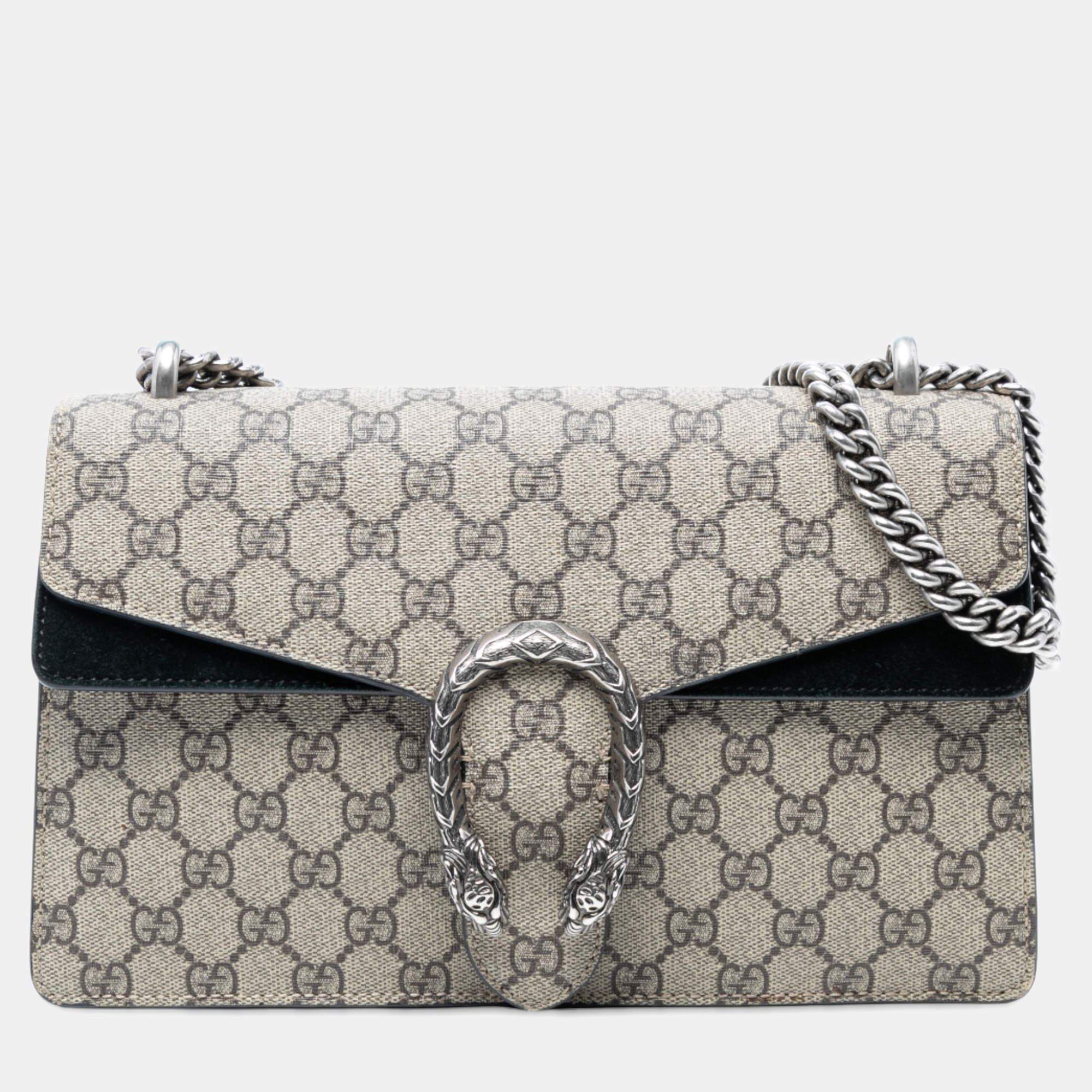 Pre Owned Gucci Beige Medium GG Supreme Dionysus Shoulder Bag