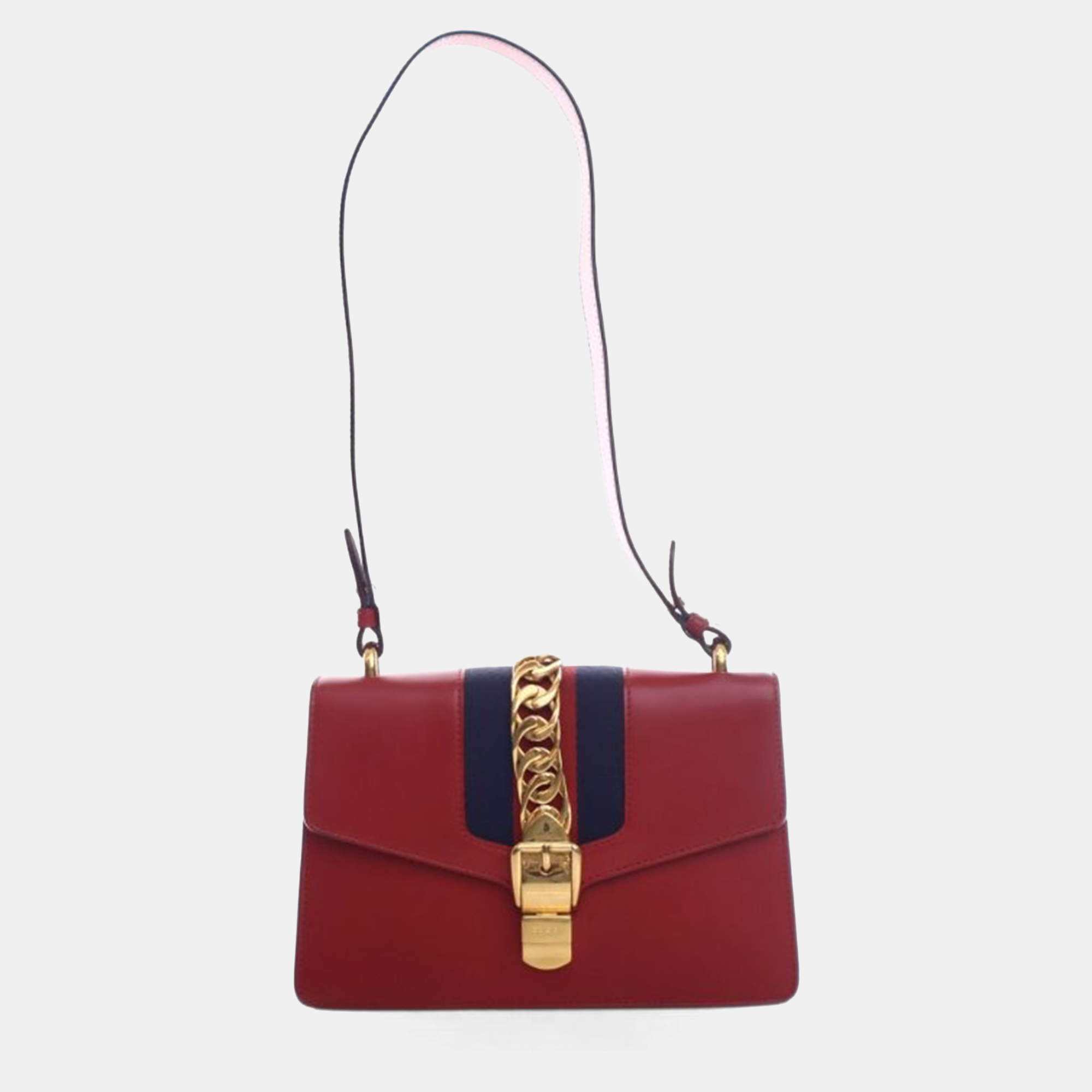 Pre Owned Gucci Small Leather Sylvie Shoulder Bag