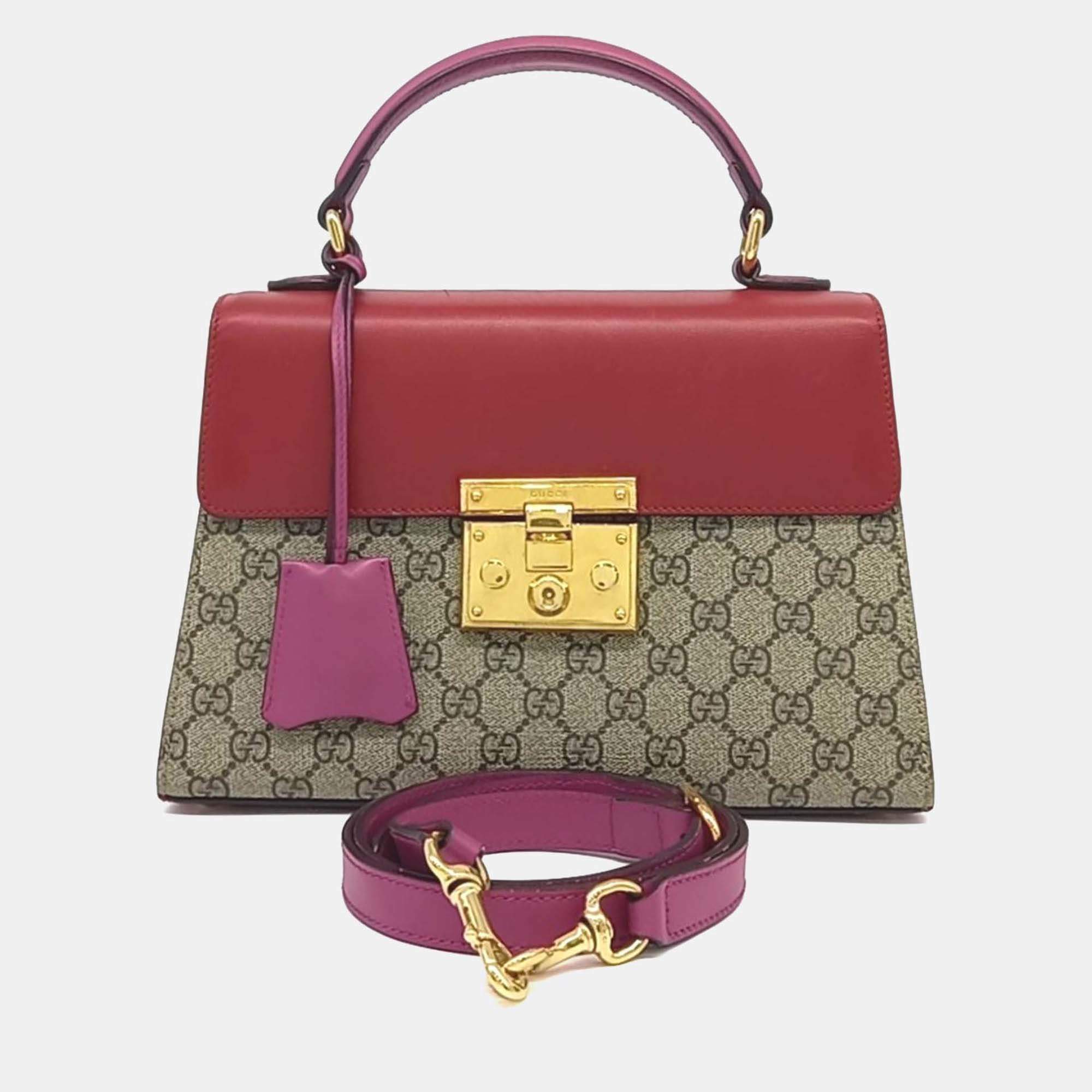 Pre Owned Gucci Multicolor Coated Canvas Padlock Supreme Tote