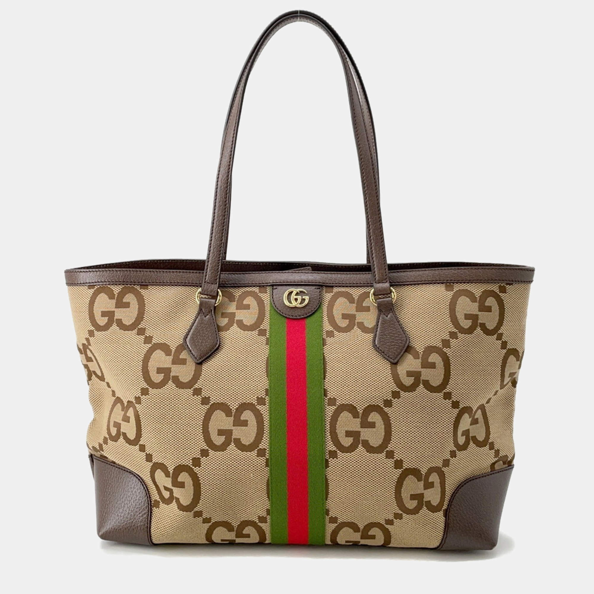 مملوكة مسبقًا Gucci Ophidia Jumbo Gg Medium Tote Bag Sherry Line