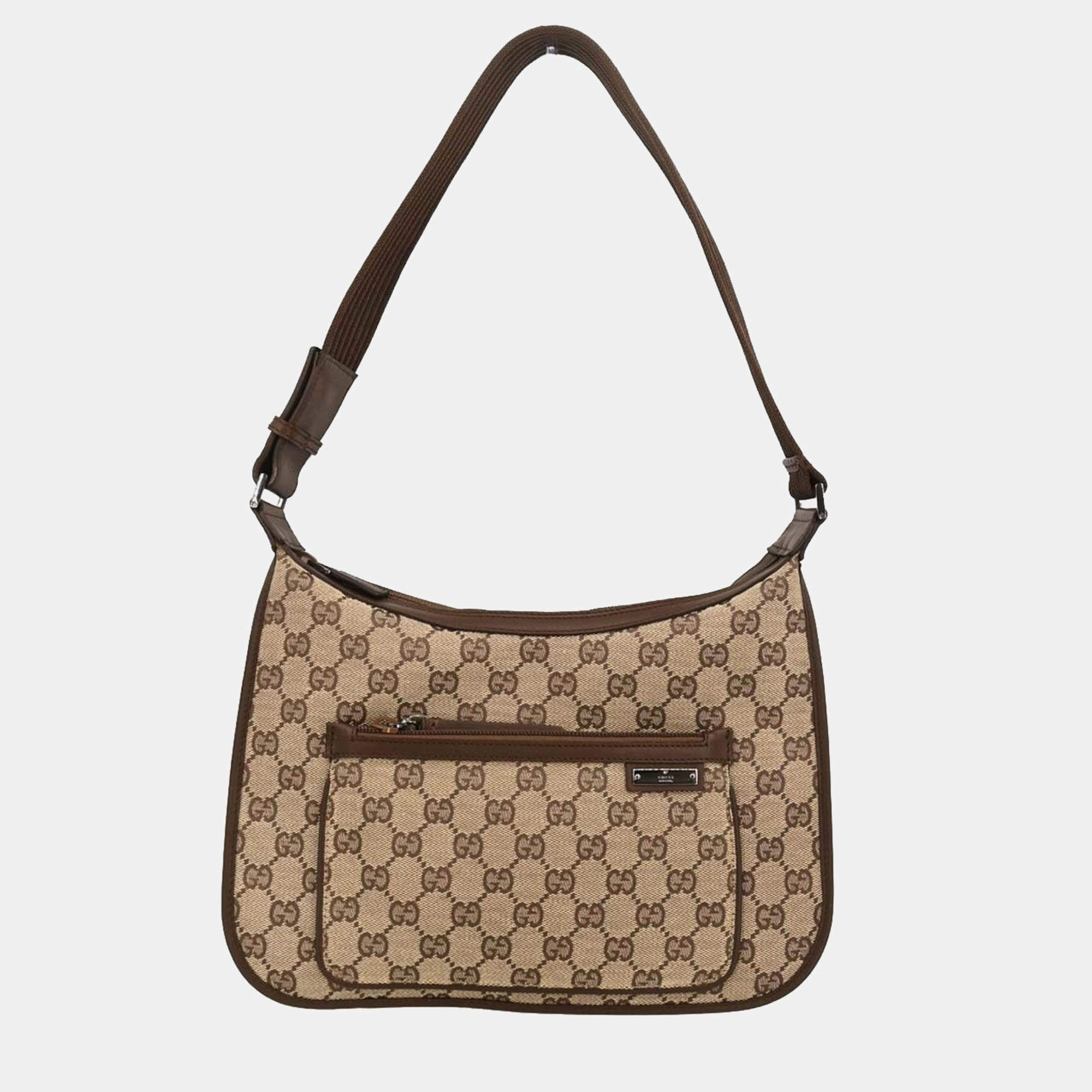 مملوكة مسبقًا Gucci Beige Canvas GG Hobo Handbag
