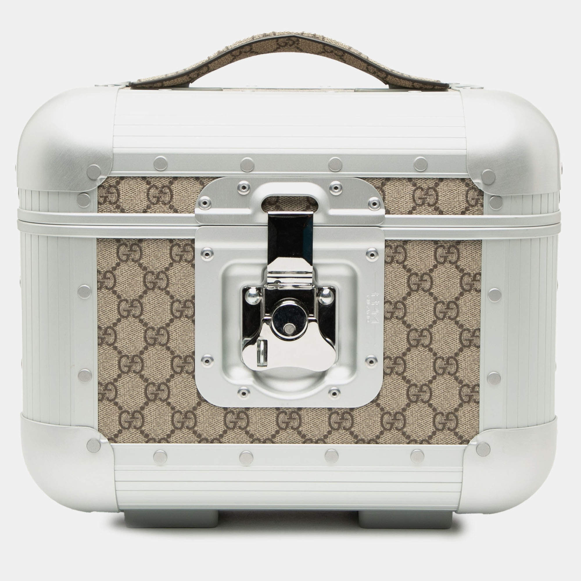 Pre Owned Gucci Grey GG Supreme Porter Beauty Case