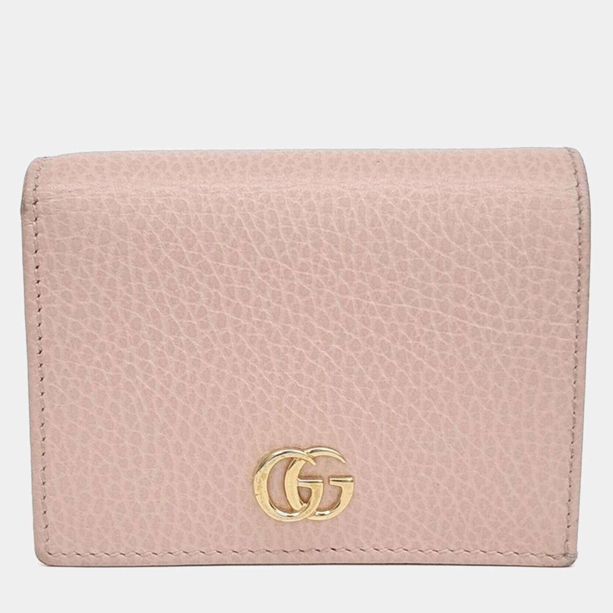 مملوكة مسبقًا محفظة غوتشي جلد وردي مارمونت نصفية