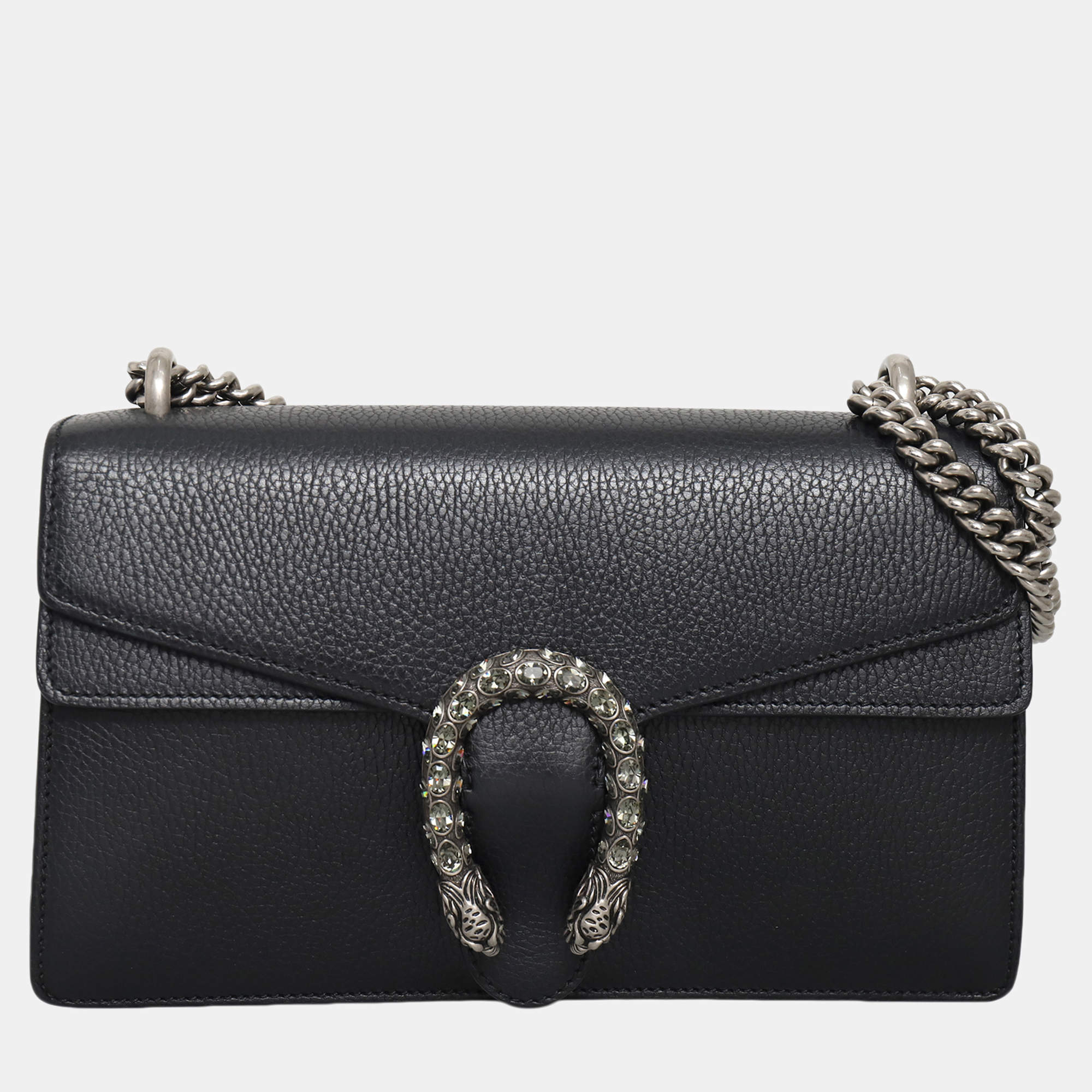 مملوكة مسبقًا Gucci Small Black Leather Dionysus Shoulder Bag