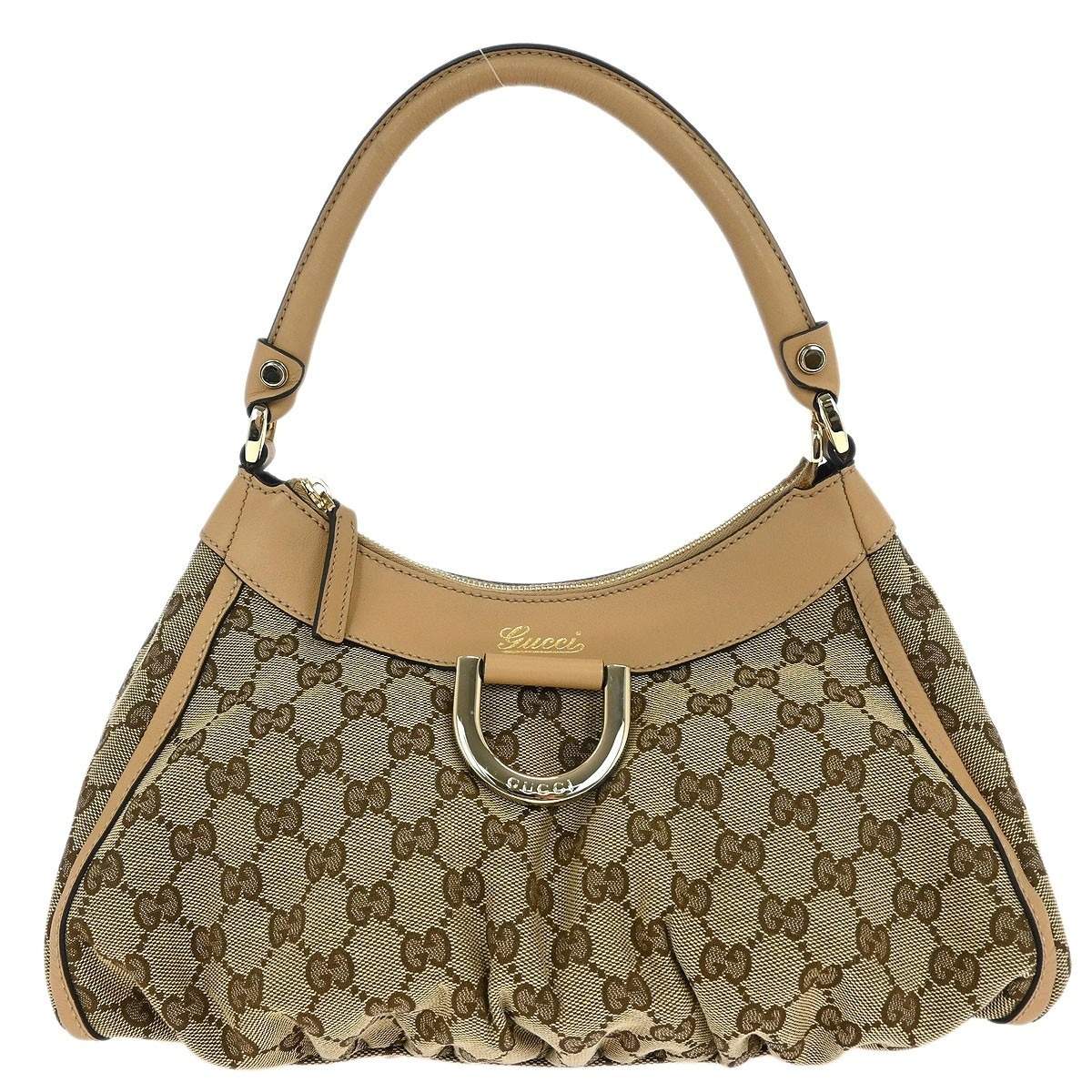 مملوكة مسبقًا Gucci Beige Gg Abbey D Ring Handbag