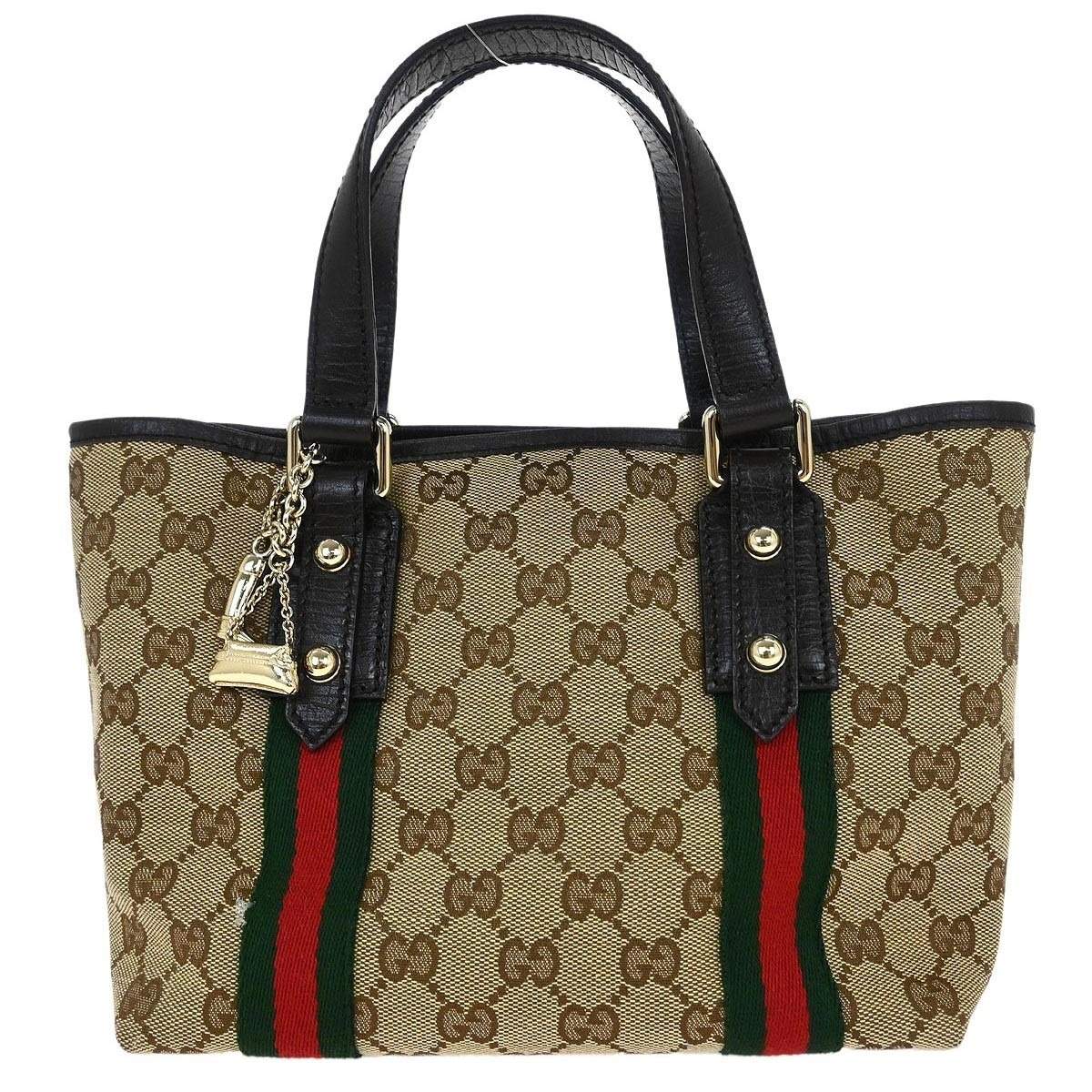 Pre Owned Gucci Beige Sherry Gg Tote Bag