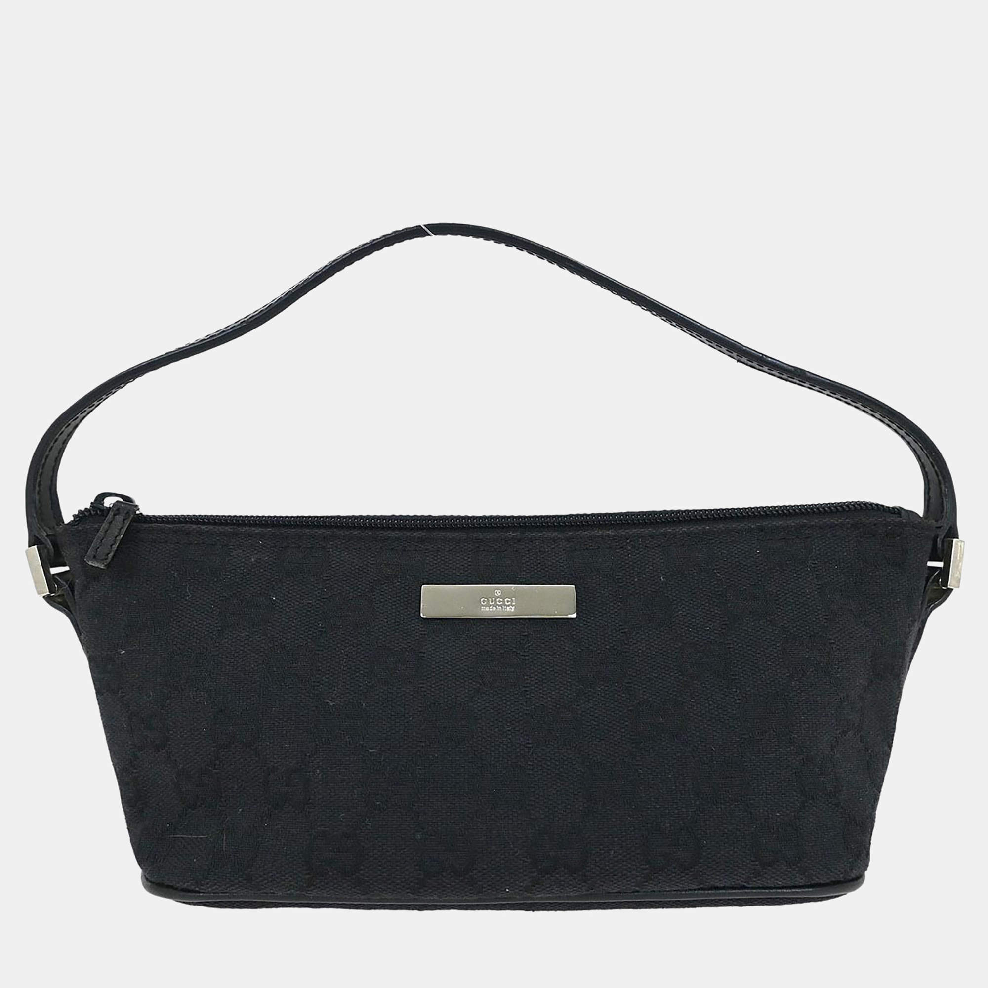 Pre Owned حقيبة غوتشي يد سوداء جي جي