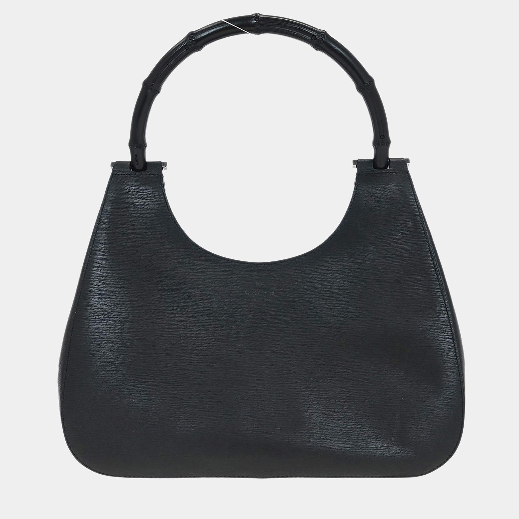 مملوكة مسبقًا Gucci Black Bamboo Handbag