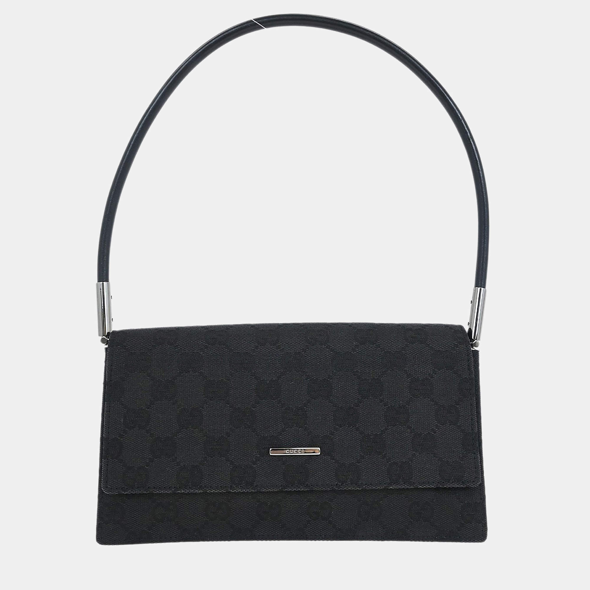 Pre Owned Gucci Black Gg Handbag