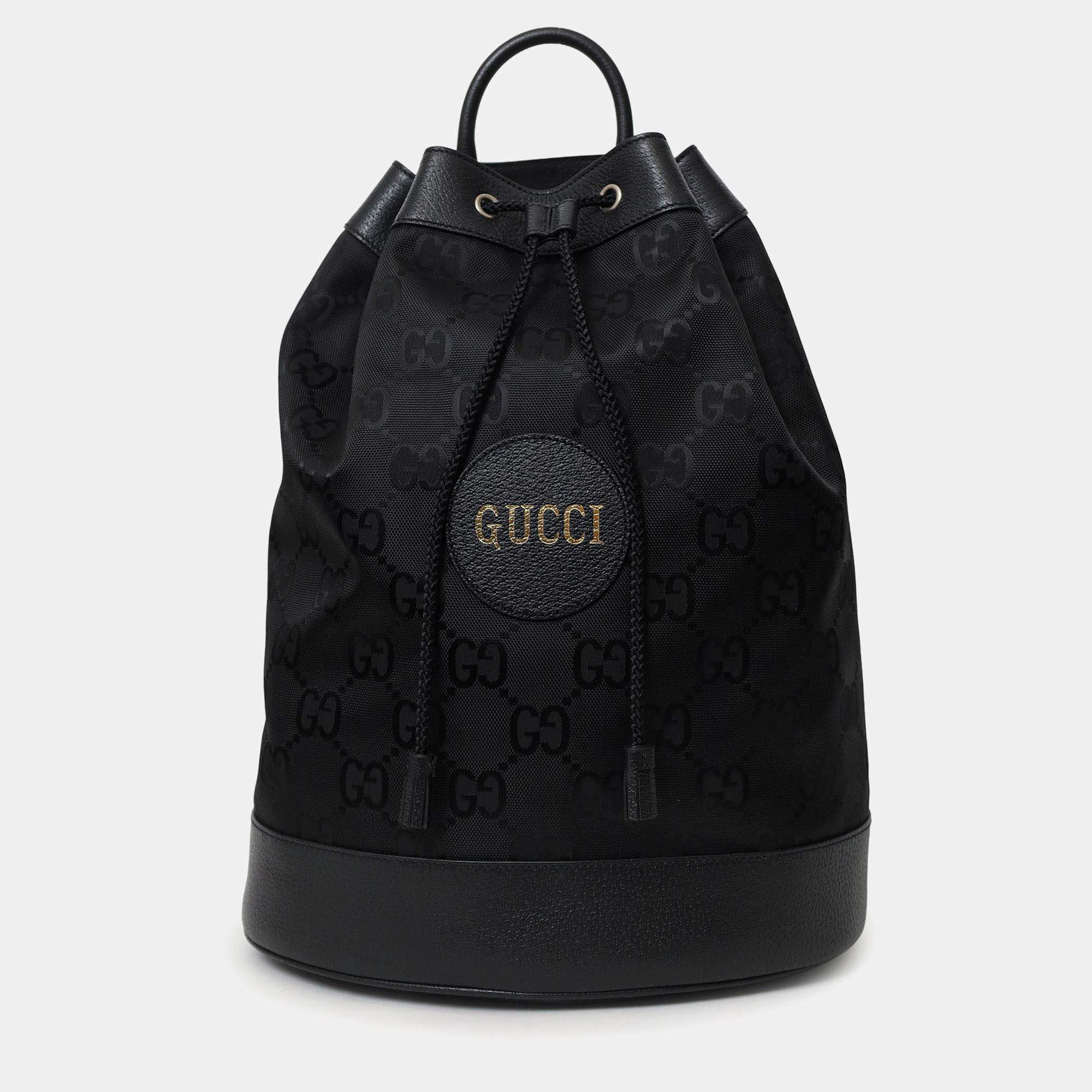 Pre Owned Gucci Black Monogram Econyl Nylon Off The Grid Backpack