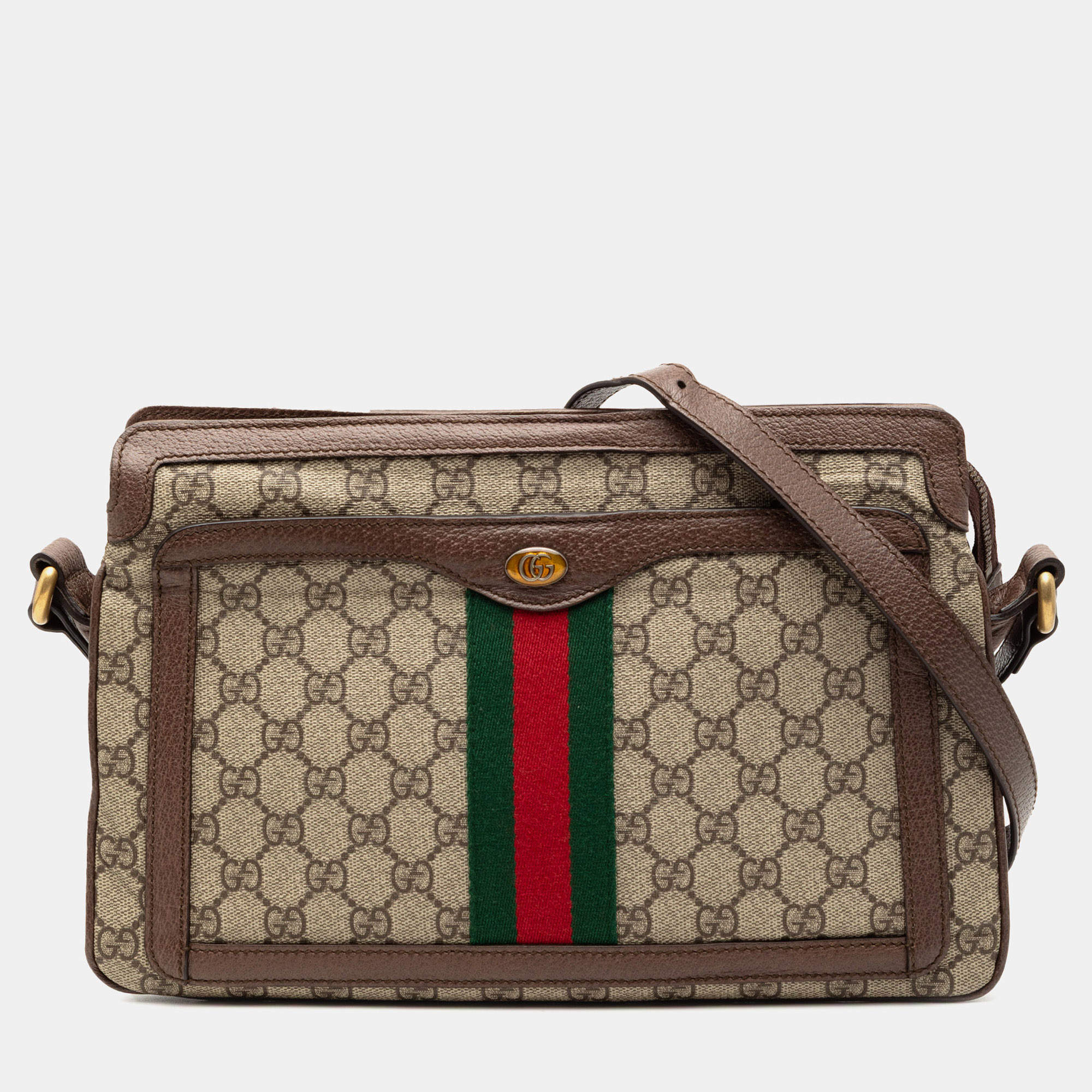مملوكة مسبقًا Gucci Brown Medium GG Supreme Ophidia Crossbody
