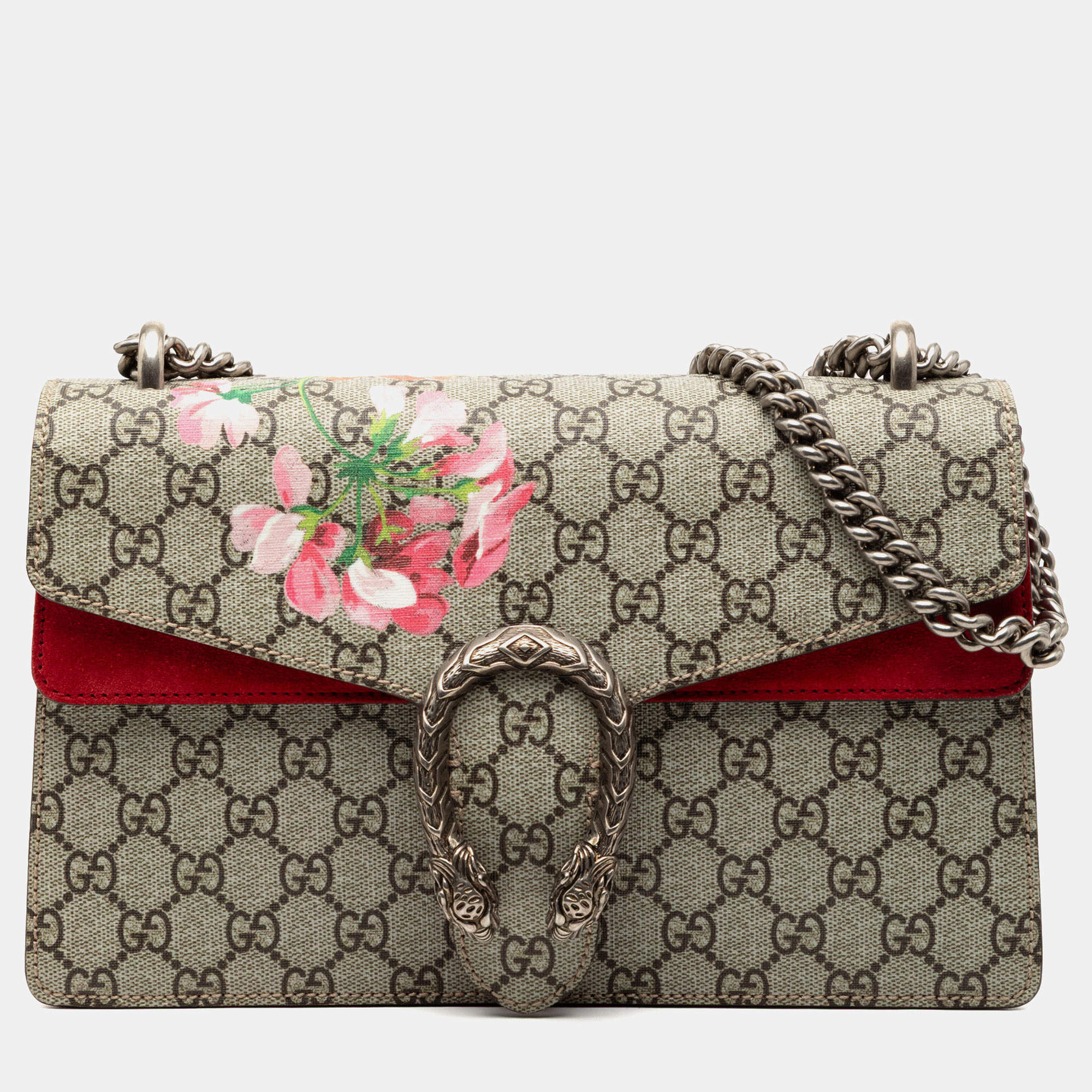 Pre Owned Gucci Brown Small GG Supreme Blooms Dionysus Shoulder Bag