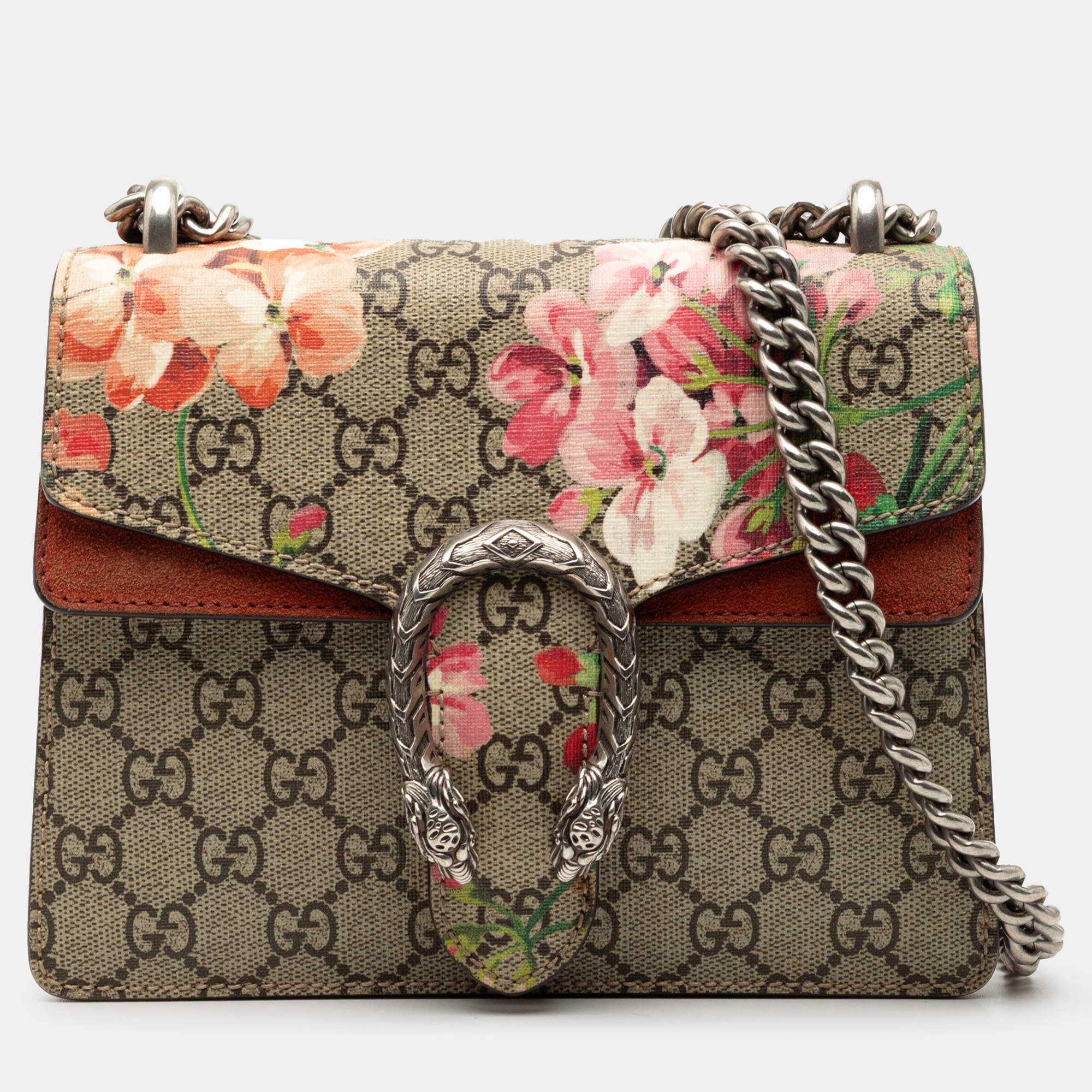 Pre Owned Gucci Brown Small GG Supreme Blooms Dionysus Crossbody