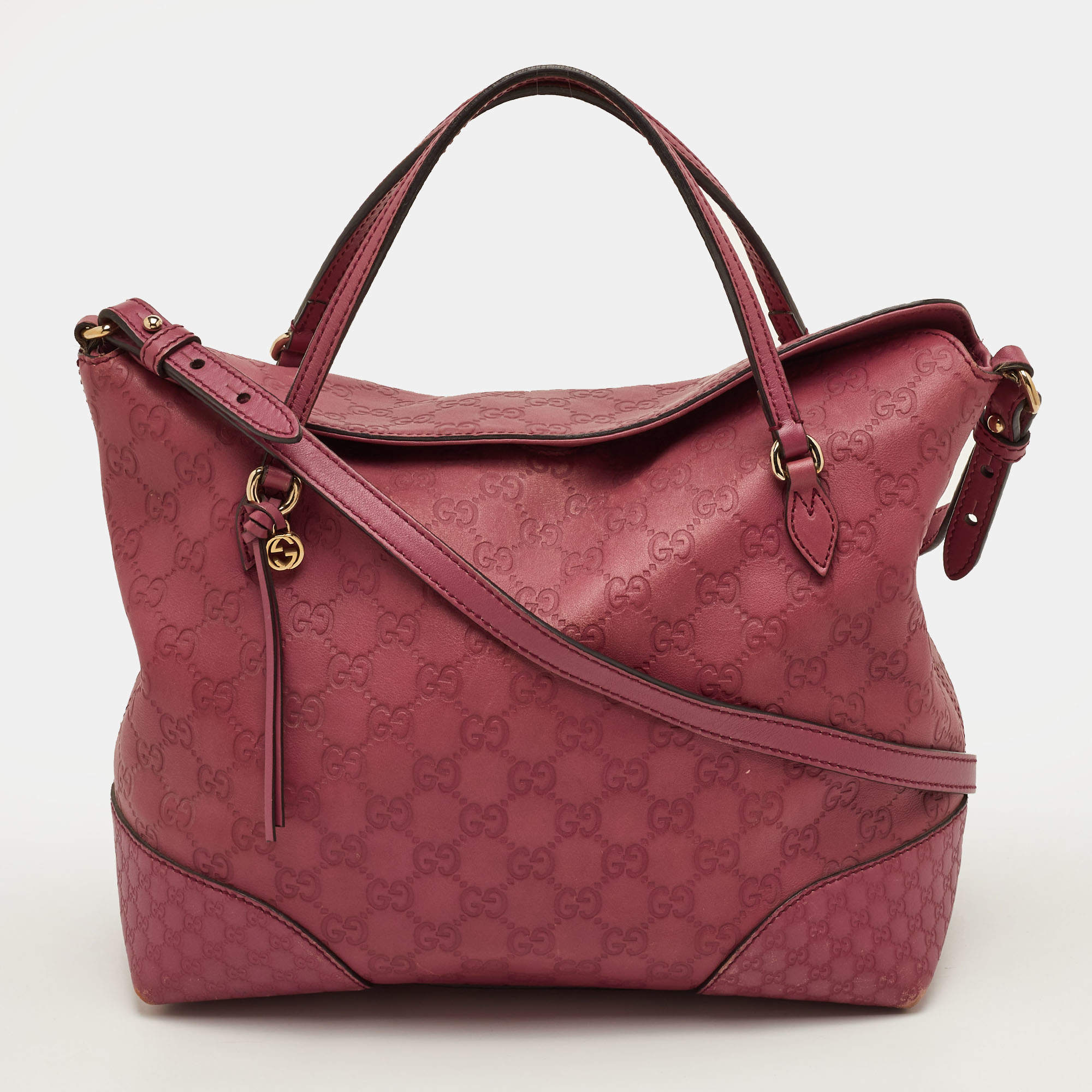 مملوكة مسبقًا Gucci Bree Purple Guccissima Leather Tote