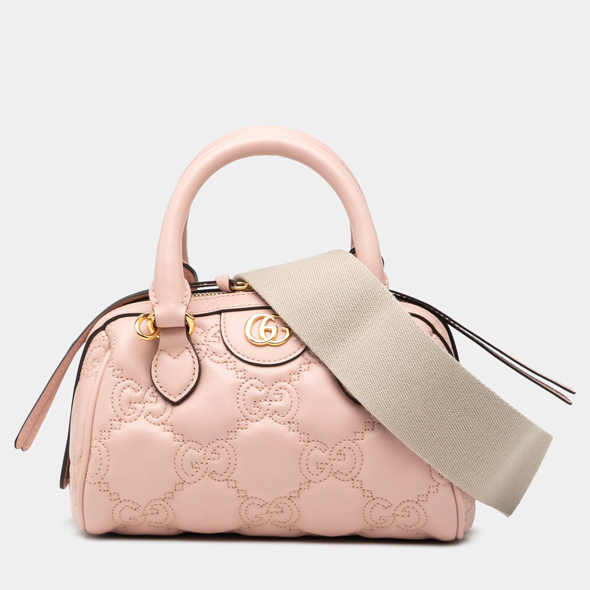 مملوكة مسبقًا Gucci Pink Mini GG Marmont Matelasse Leather Satchel