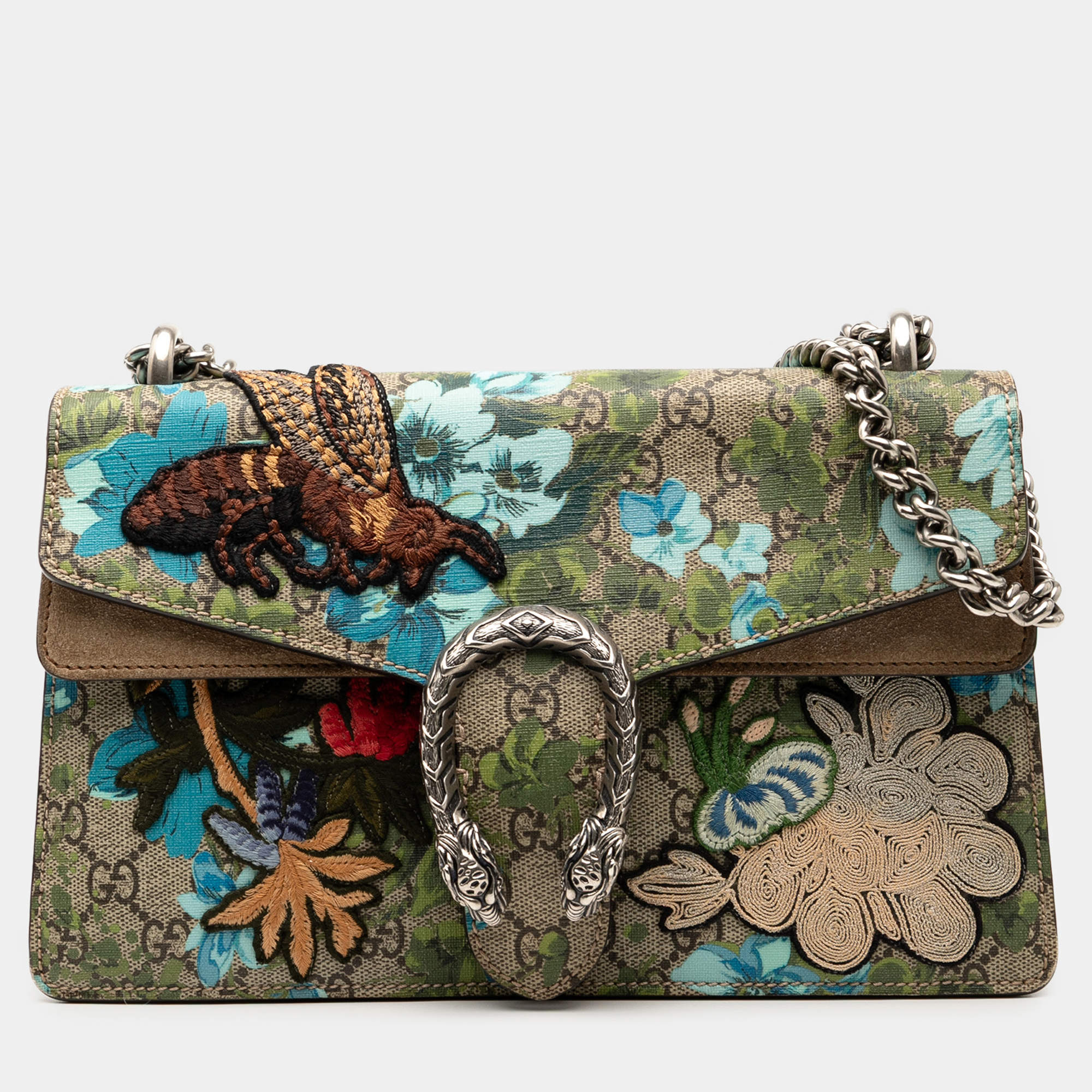 مملوكة مسبقًا Gucci Brown Medium GG Supreme Blooms and Bee Dionysus Shoulder Bag