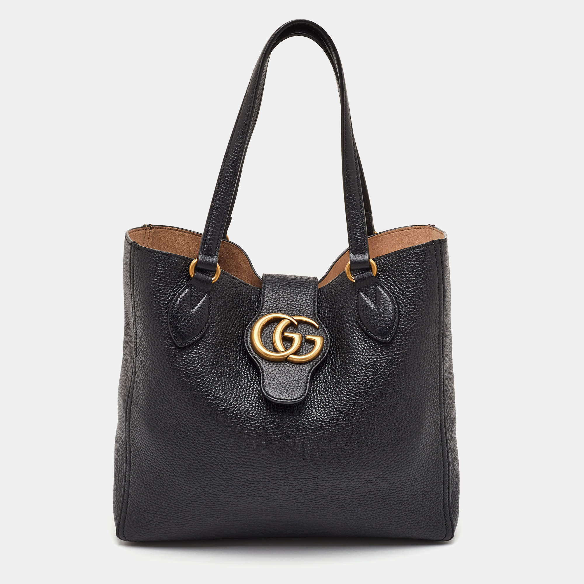 مملوكة مسبقًا Gucci GG Marmont Dahlia Small Black Leather Tote