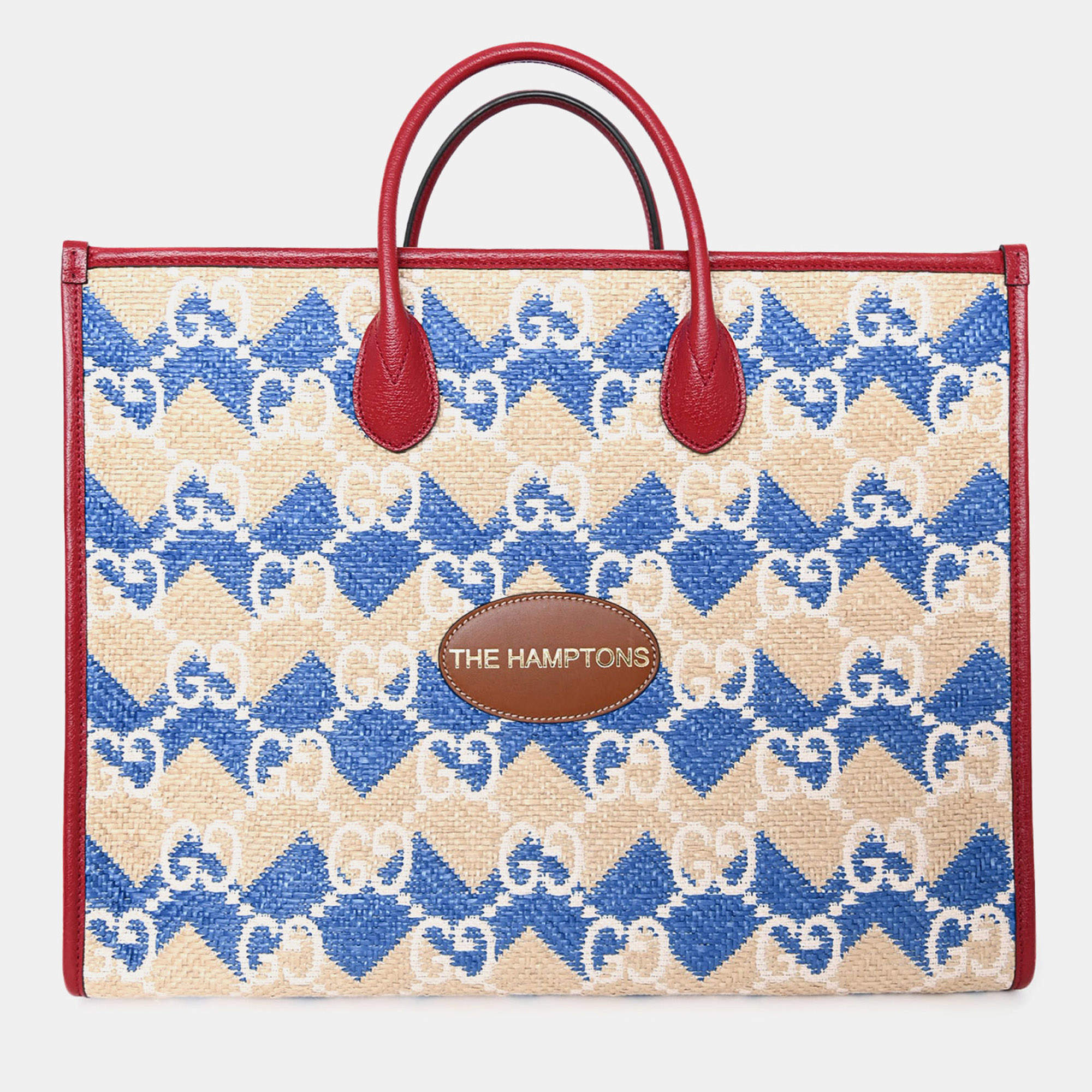 Pre Owned Gucci X Hamptons Limited Edition Canvas GG Tote with Strap