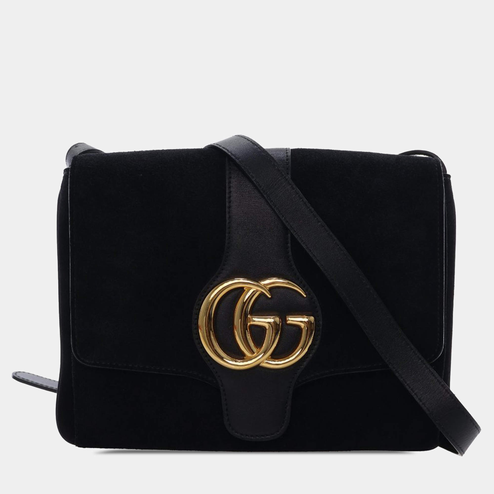 مملوكة مسبقًا Gucci Black Medium Suede Arli Crossbody