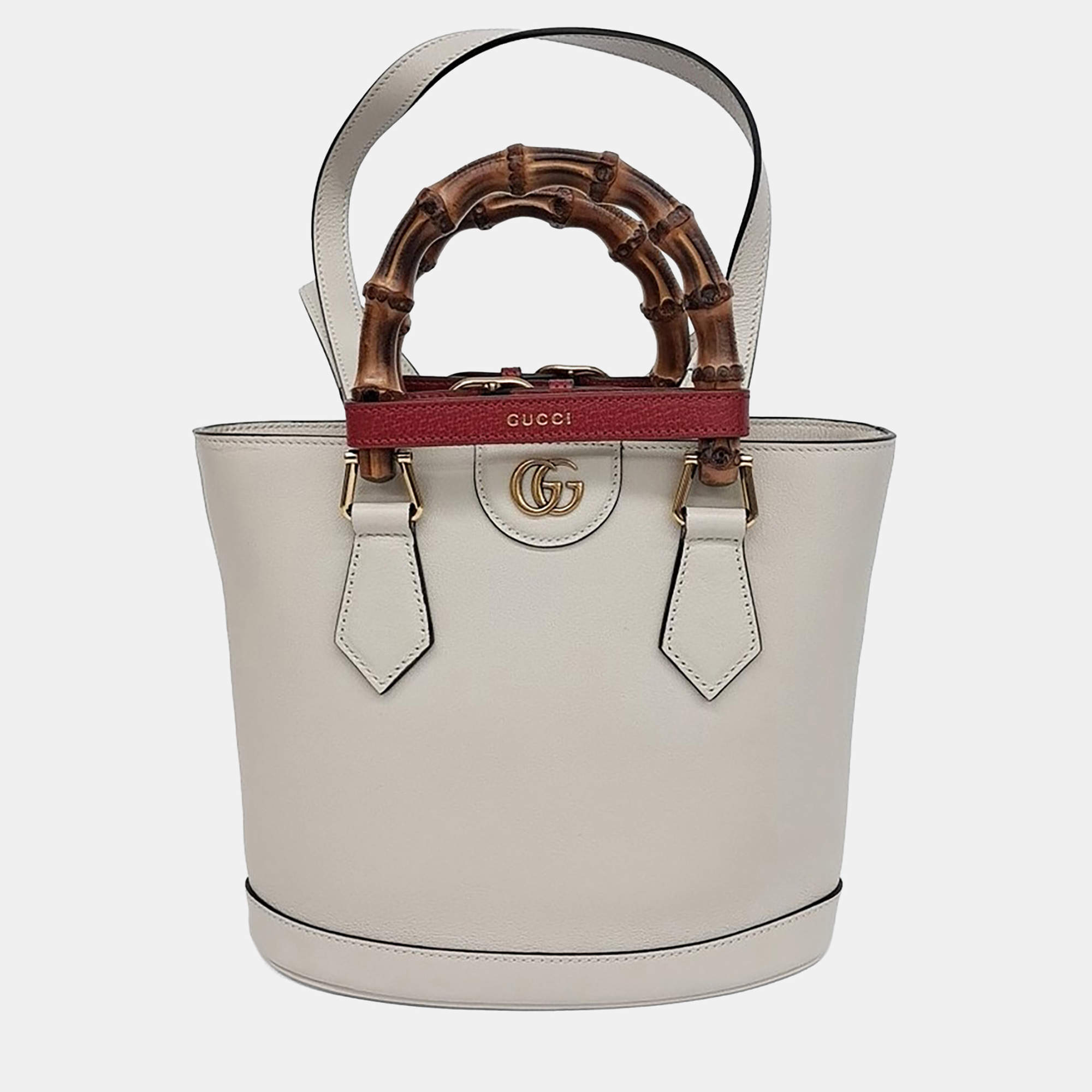مملوكة مسبقًا Gucci White Leather Diana Small Tote Bag