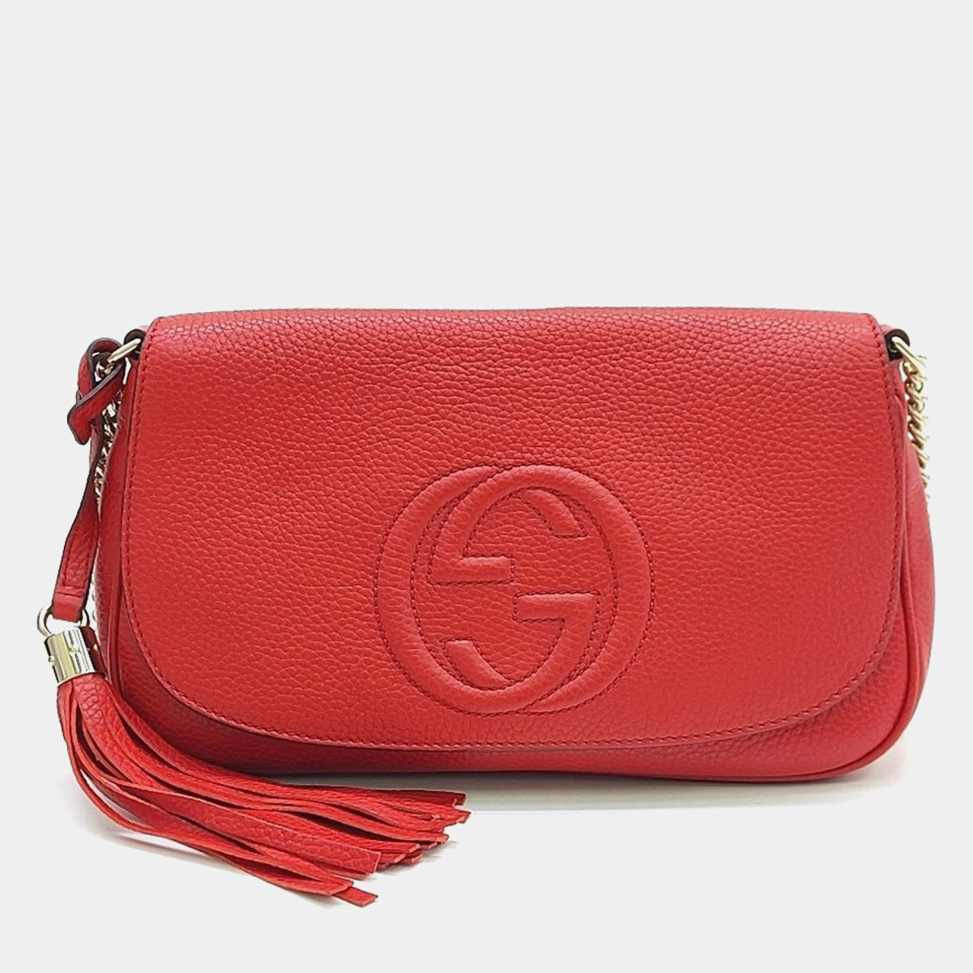 Pre Owned Gucci Leather Soho Chain Crossbody Bag