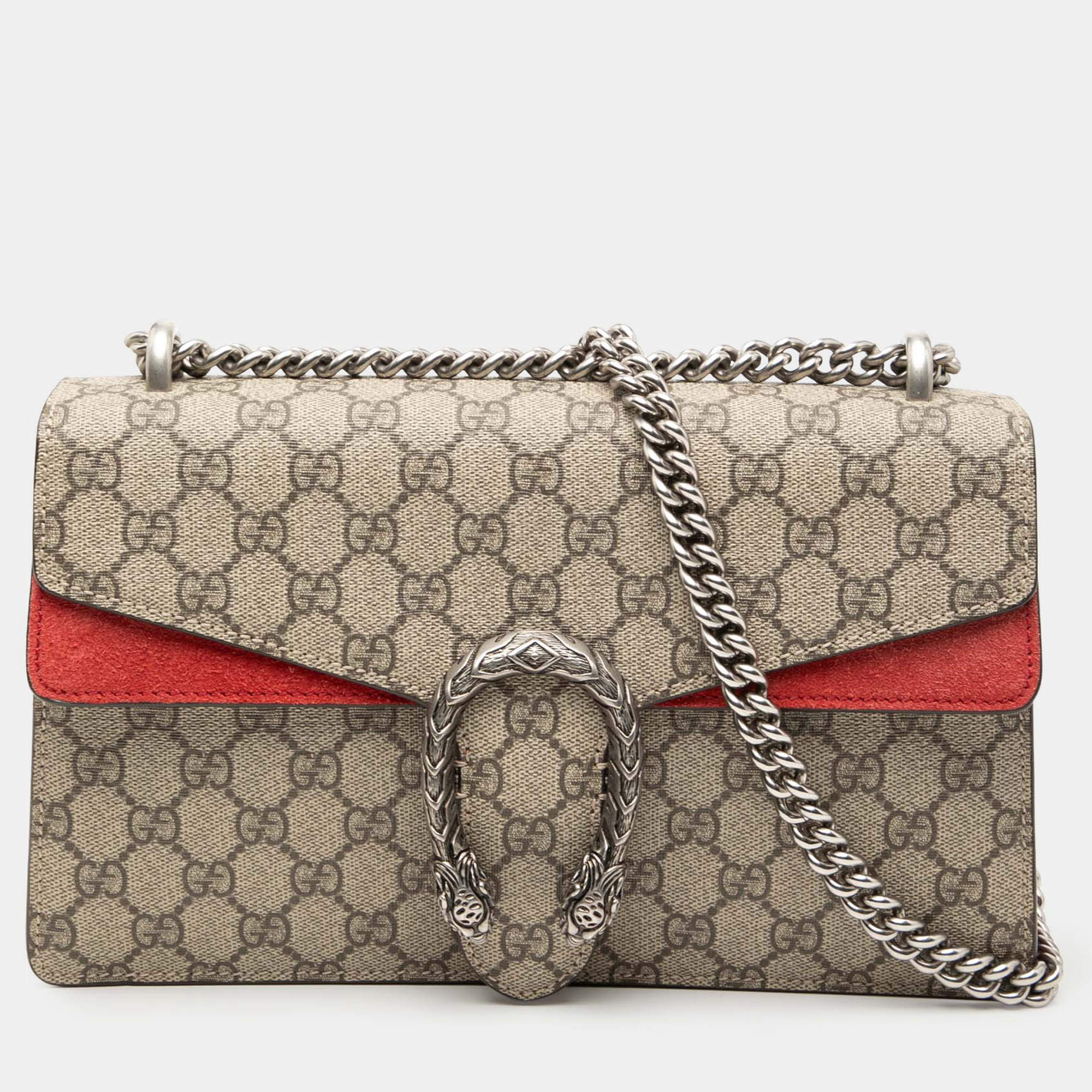 Pre Owned Gucci Brown Medium GG Supreme Dionysus Shoulder Bag