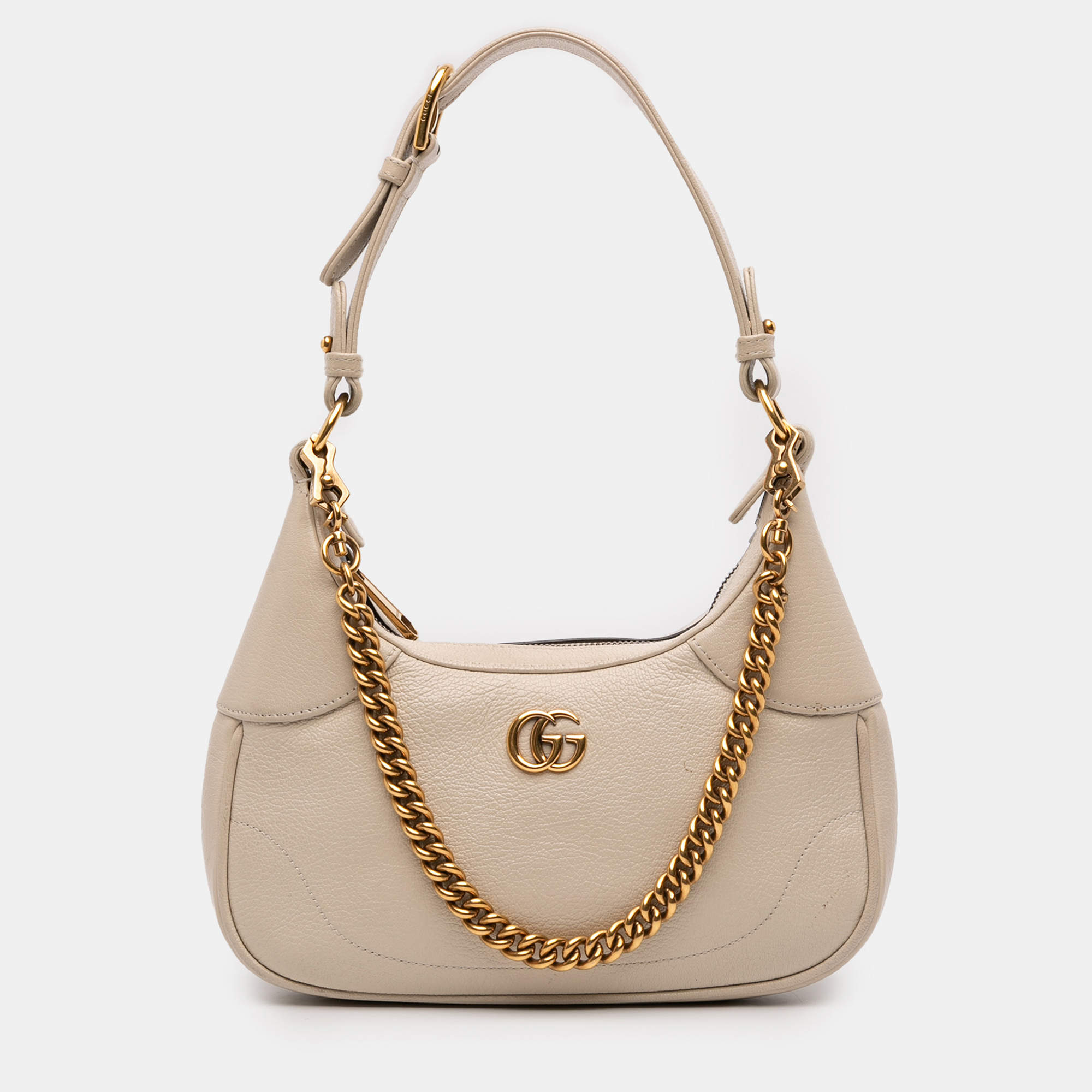 Pre Owned Gucci White Small Calfskin Aphrodite Satchel