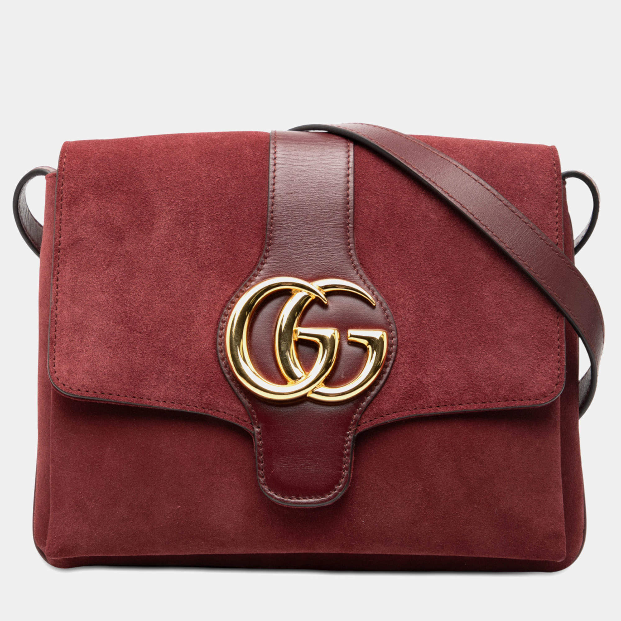 مملوكة مسبقًا Gucci Red Medium Suede Arli Crossbody