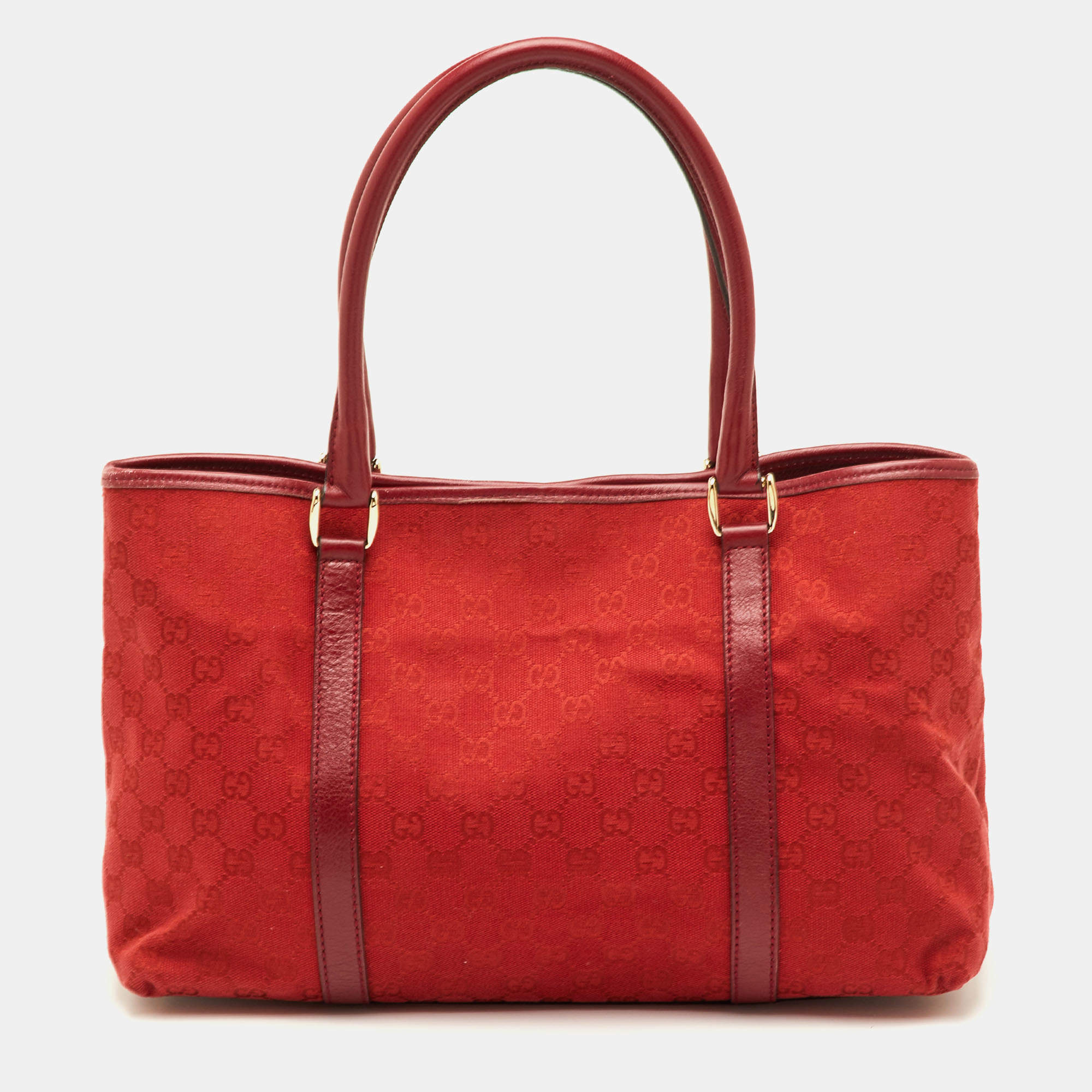 مملوكة مسبقًا Gucci Red GG Canvas and Leather Tote