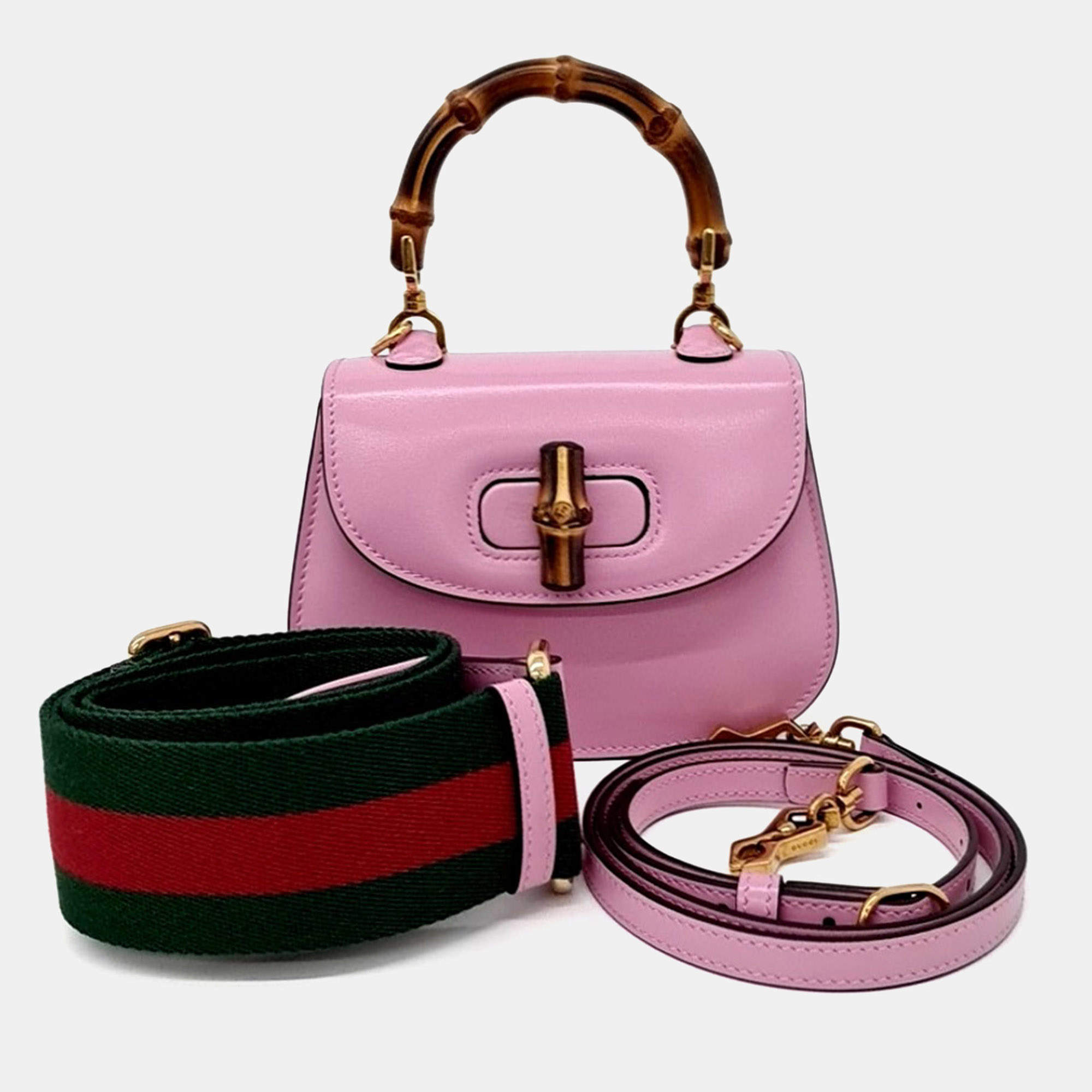 مملوكة مسبقًا Gucci Pink Leather 1947 Mini Top Handle Bag