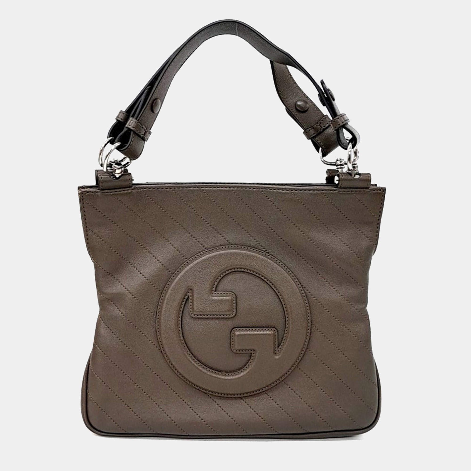 Pre Owned حقيبة يد غوتشي بلوندي جلد بني صغير