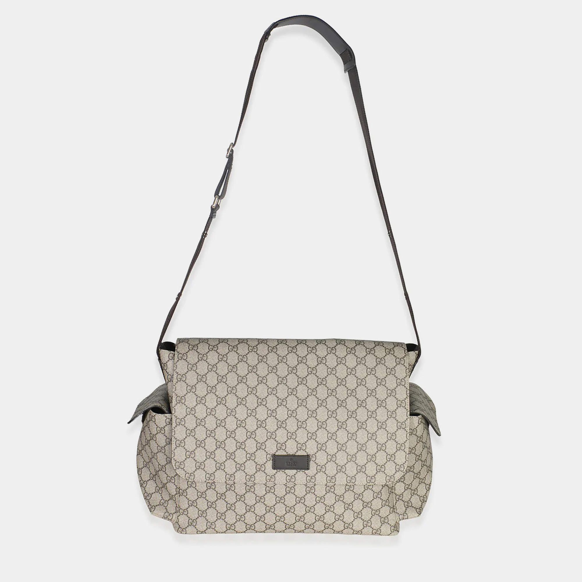 Pre Owned Gucci Beige GG Supreme Canvas Diaper Bag