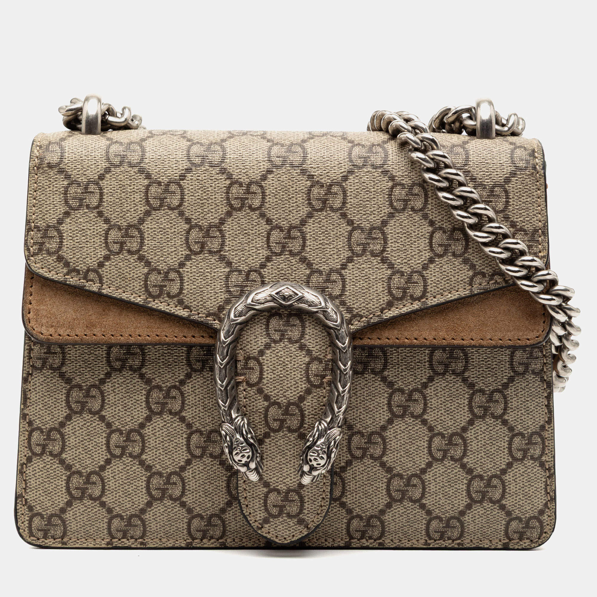 Pre Owned حقيبة كروس بودي غوتشي ديونيسوس جي جي سوبريم بني صغيرة