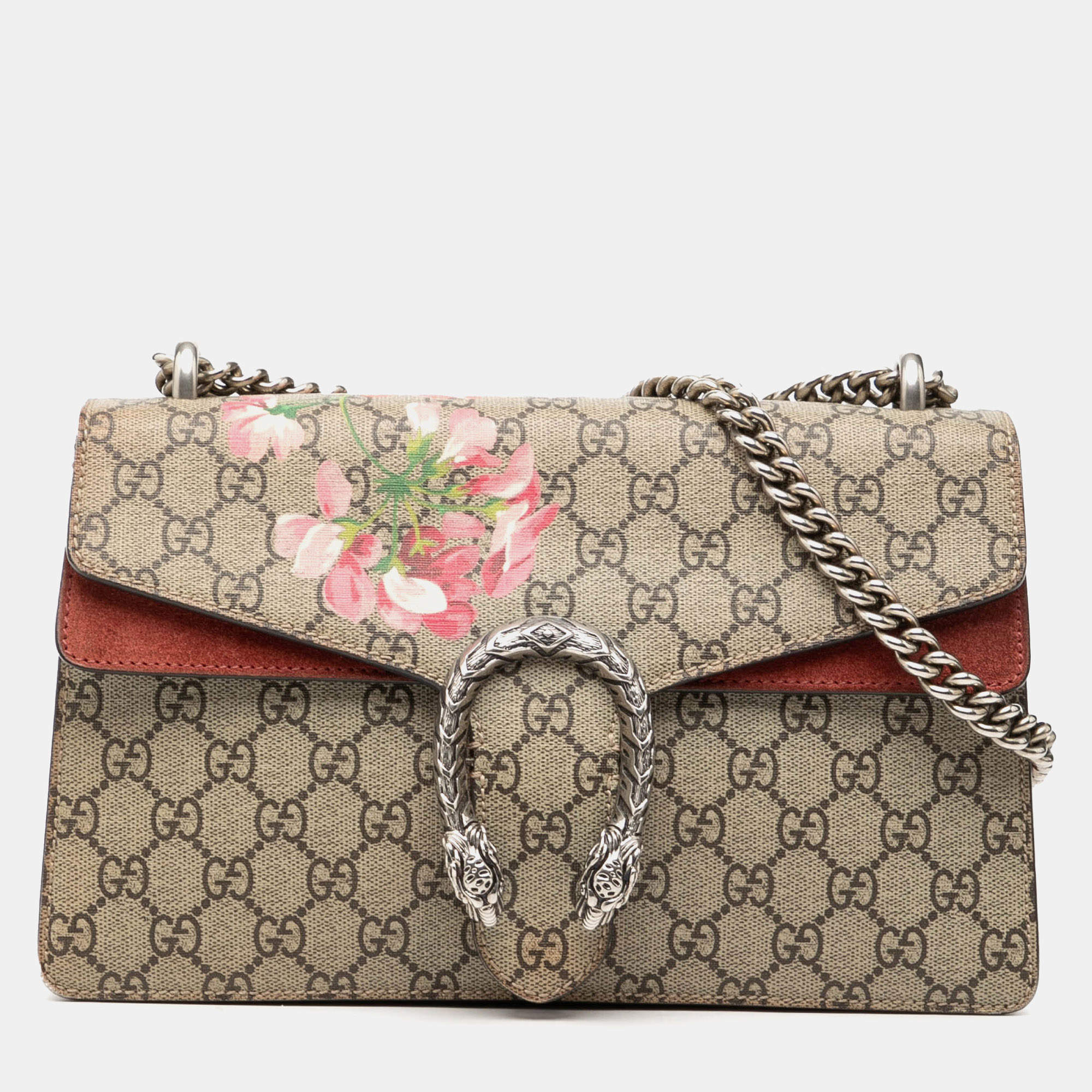 مملوكة مسبقًا Gucci Brown Small GG Supreme Blooms Dionysus Shoulder Bag