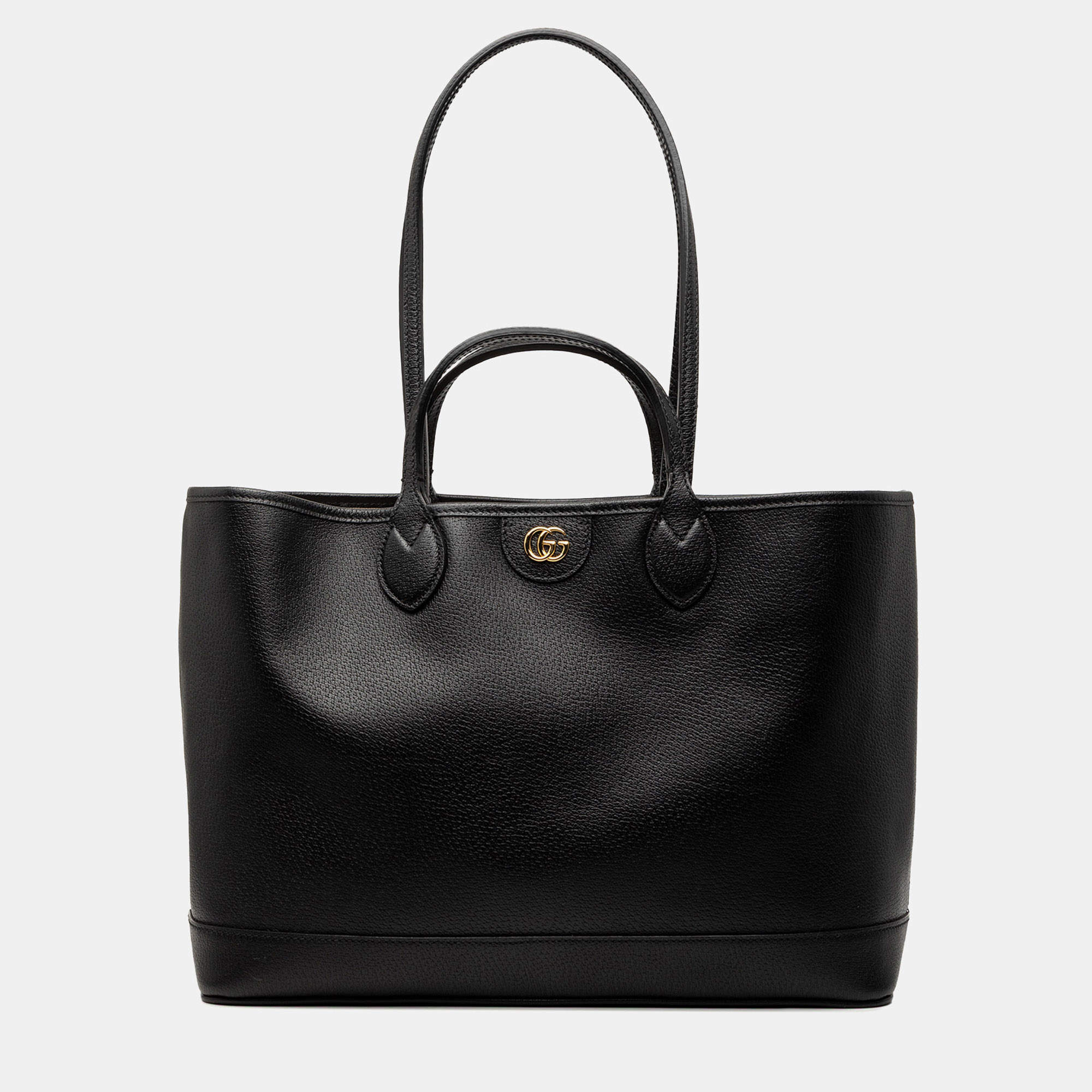 Pre Owned Gucci Black Medium Leather Ophidia Tote