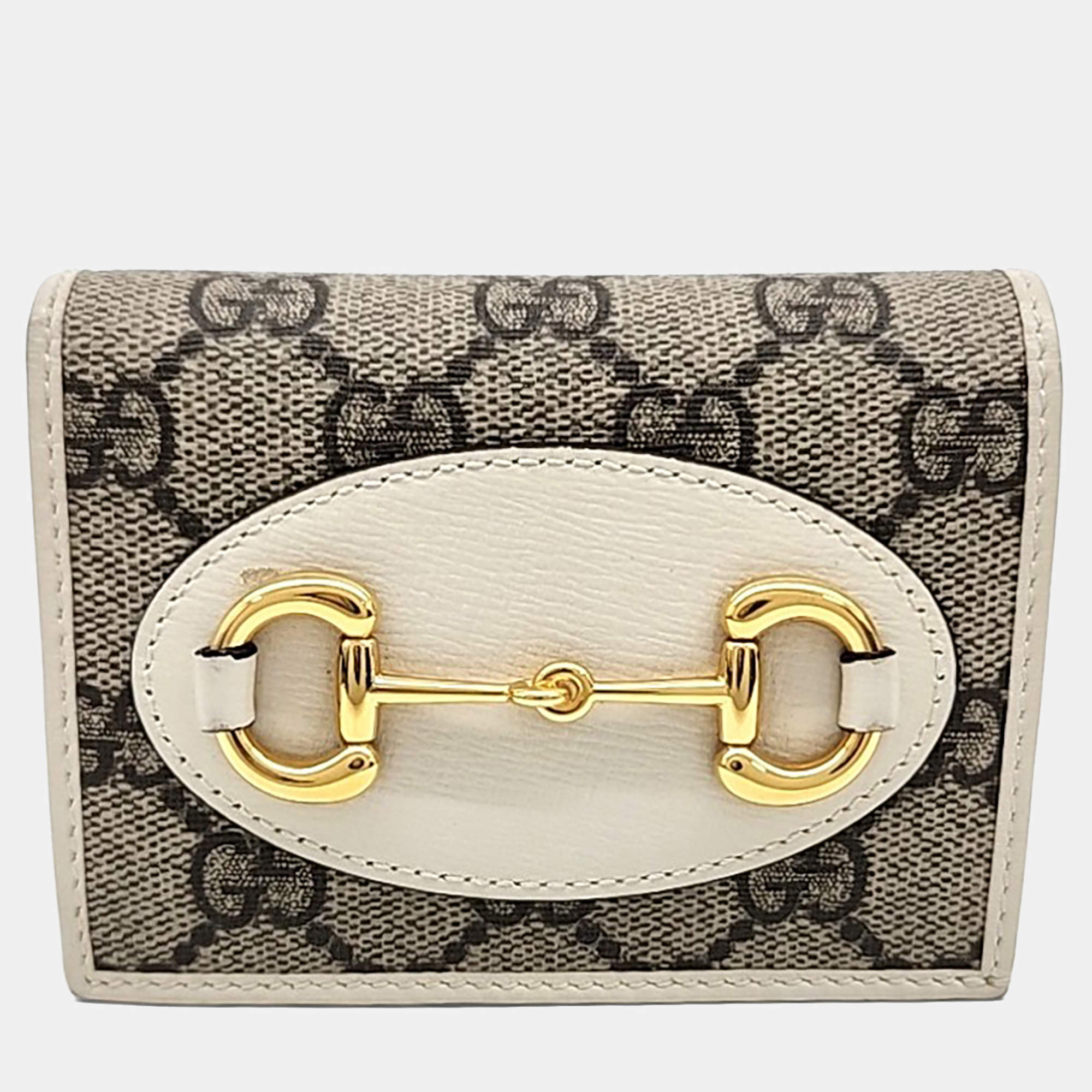 Pre Owned محفظة غوتشي 1955 هورسبيت ثنائية الطي (621887)