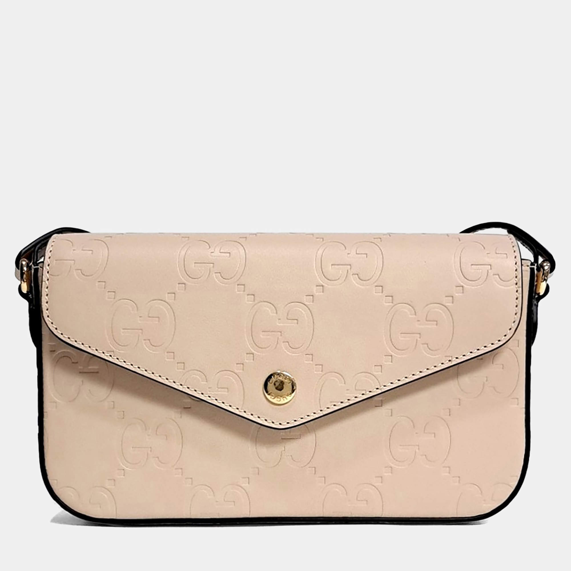 مملوكة مسبقًا Gucci Beige Leather GG Super Mini Shoulder Bag
