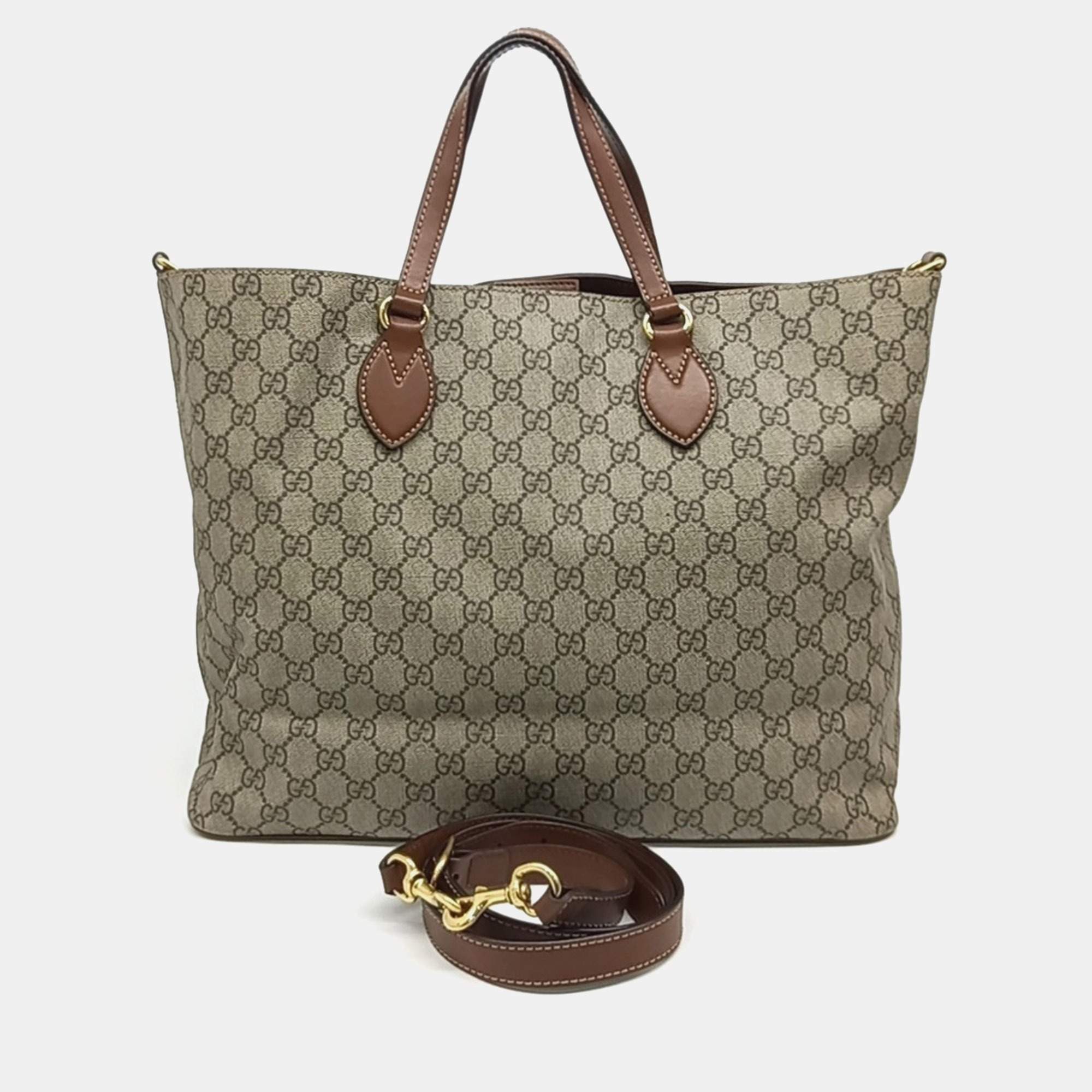 Pre Owned Gucci GG Multicolor Canvas Tote Bag