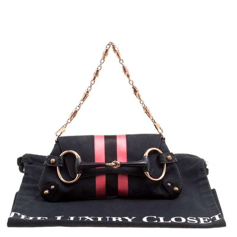 GUCCI BY TOM FORD GG BLACK CANVAS HORSEBIT CLUTCH – RDB