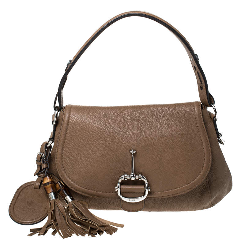 Gucci Brown Leather Medium Techno Horsebit Hobo