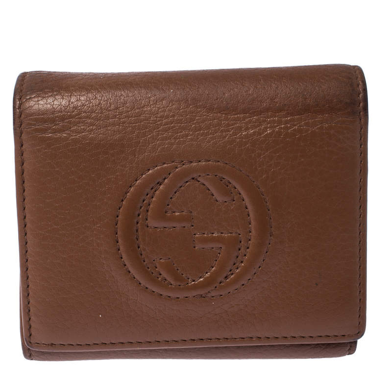 Gucci Brown Leather Trifold Wallet