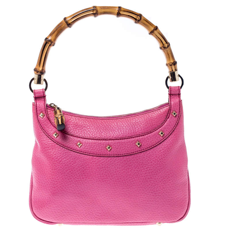 مملوكة مسبقًا حقيبة غوتشي بامبو أنيتا جلد وردية