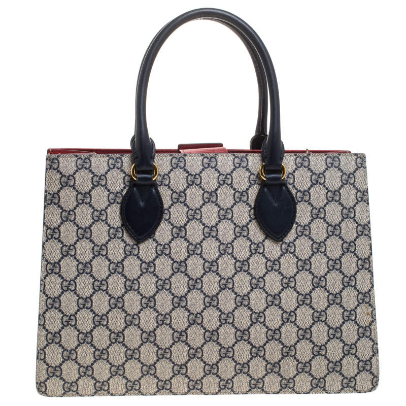 Gucci Navy Blue/Red GG Supreme Top Handle Bag Gucci | The Luxury Closet