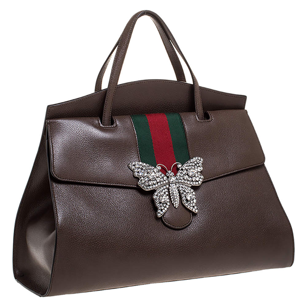 gucci brown bag with butterfly