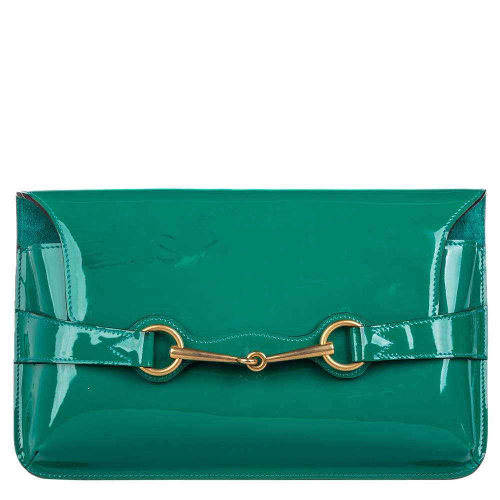 bright green clutch bag